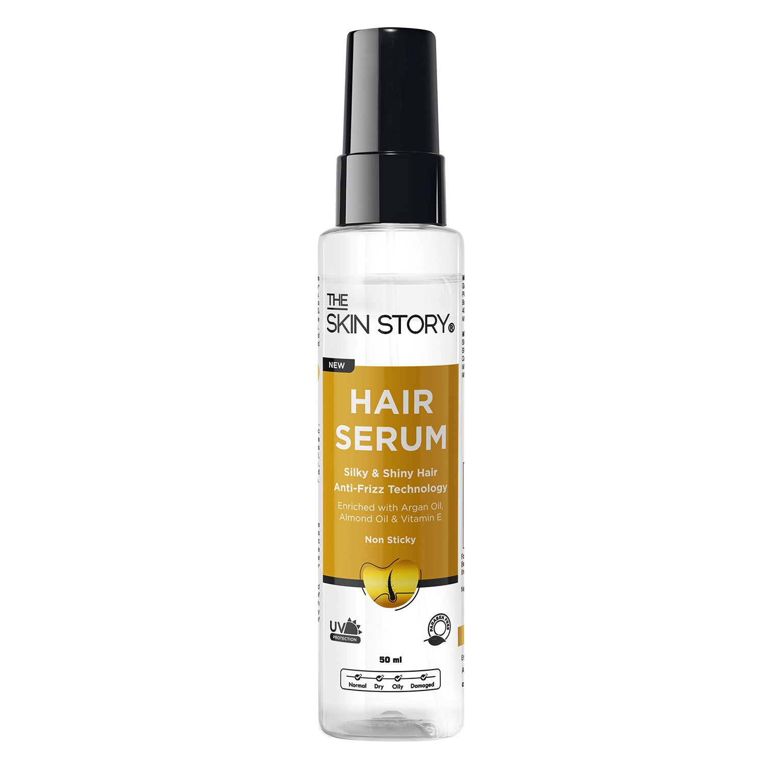 Anti-Frizz Hair Serum | Non-Sticky & UV Protection | Argan Oil & Almond Oil | 50ml