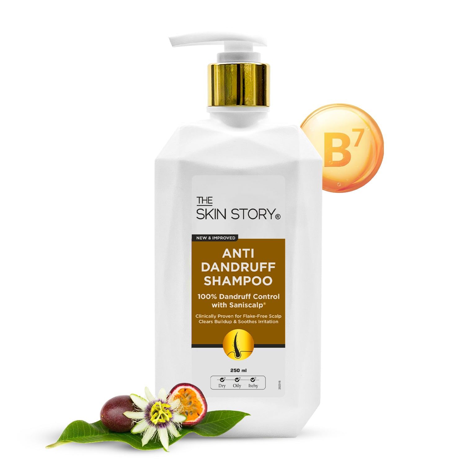 Dandruff Control Shampoo Flake-Free & Hydrating Saniscalp & Argan Oil Formula 250ml
