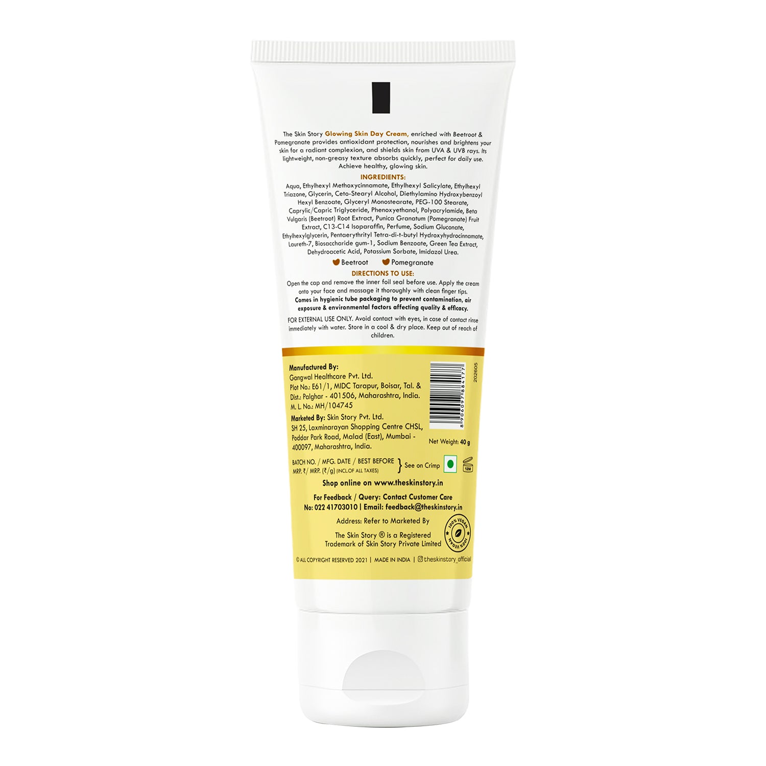 Glowing Skin Day Cream SPF 30 | Hydrates & Brightens | Beetroot & Pomegranate | 40g