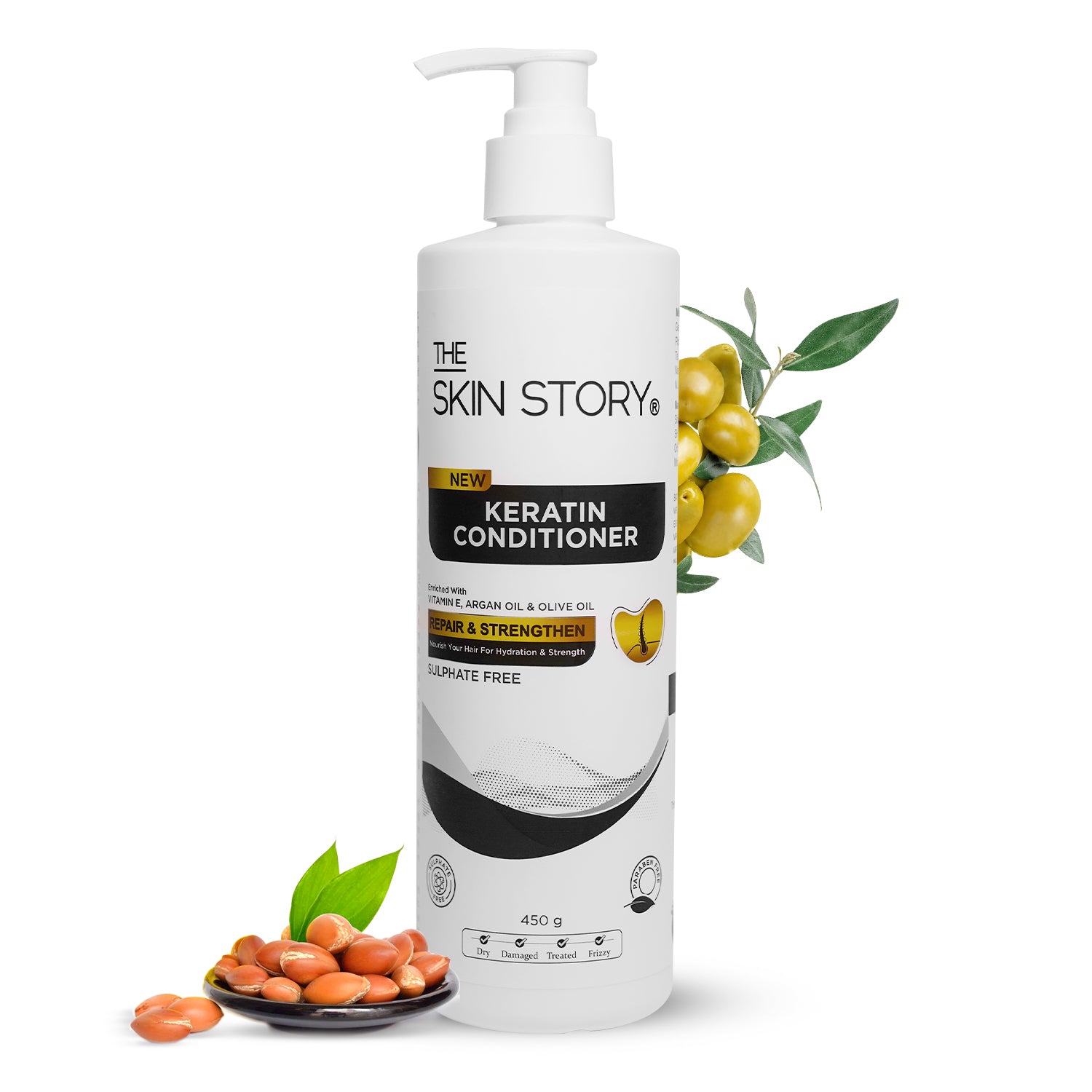 Sulphate Free Keratin Conditioner Strengthens & Restores Shine Keratin & Argan Oil 450g