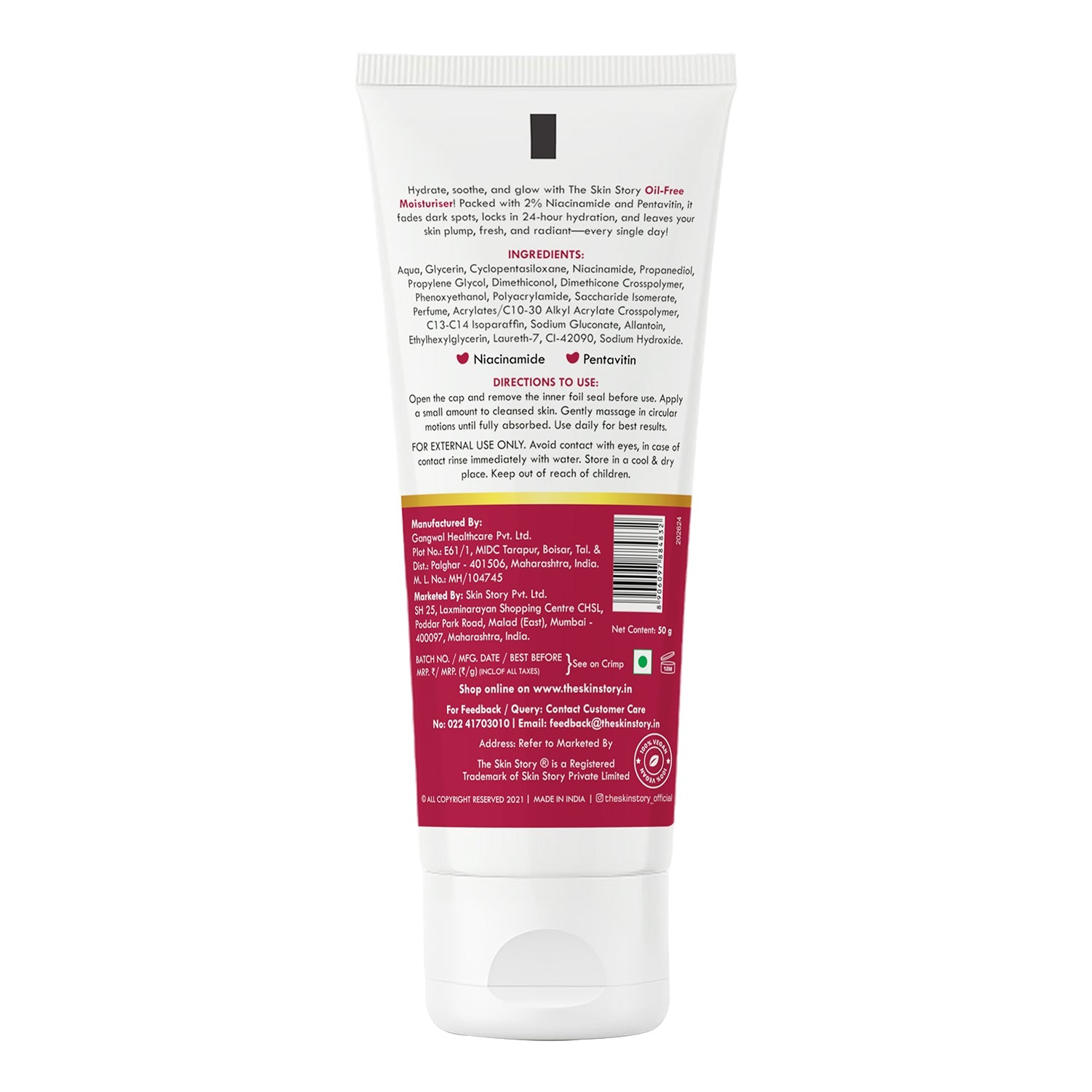 2% Niacinamide Oil - Free Moisturiser - The Skin Story - Body Care