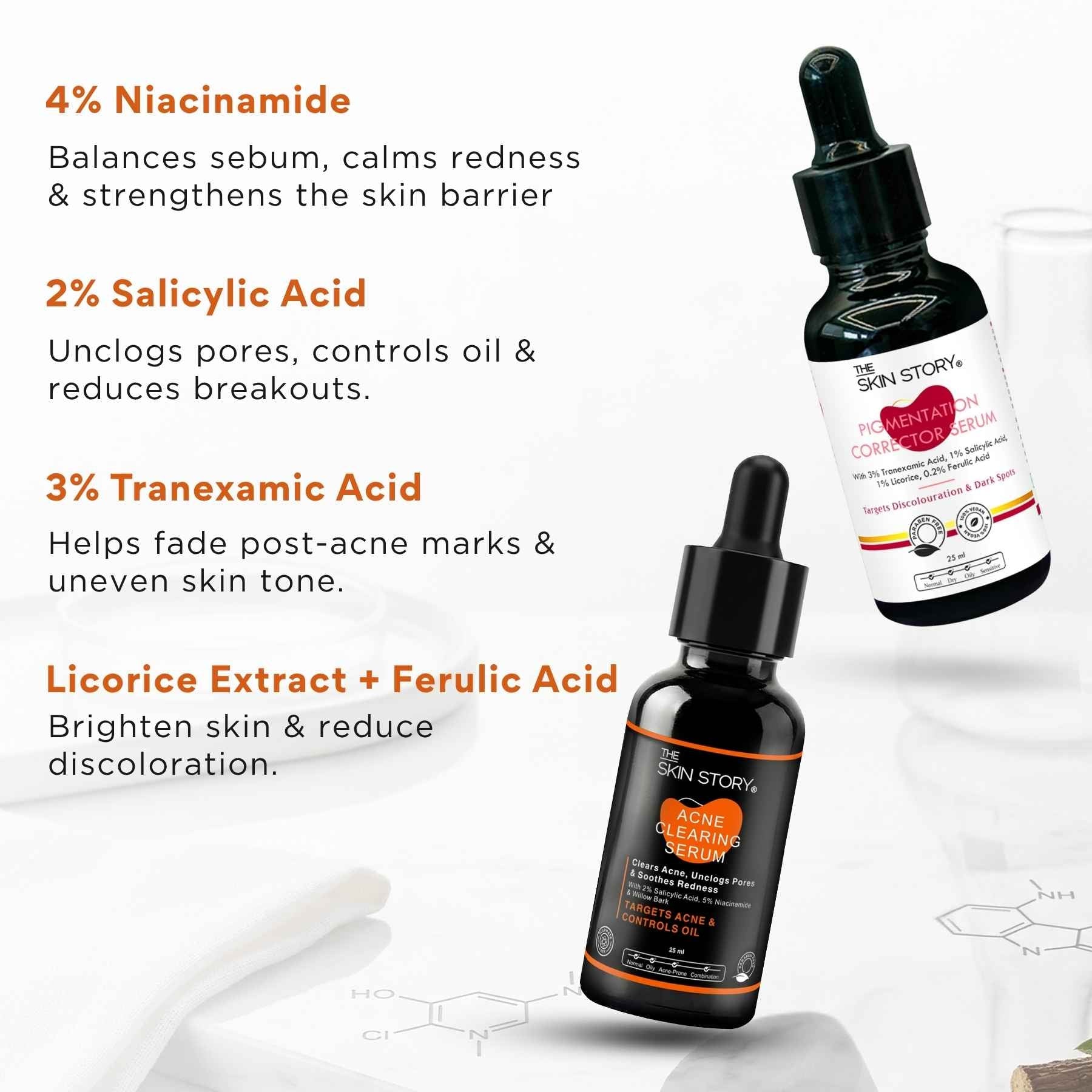 2 Step Active Acne + Marks Regime with Serums - The Skin Story -