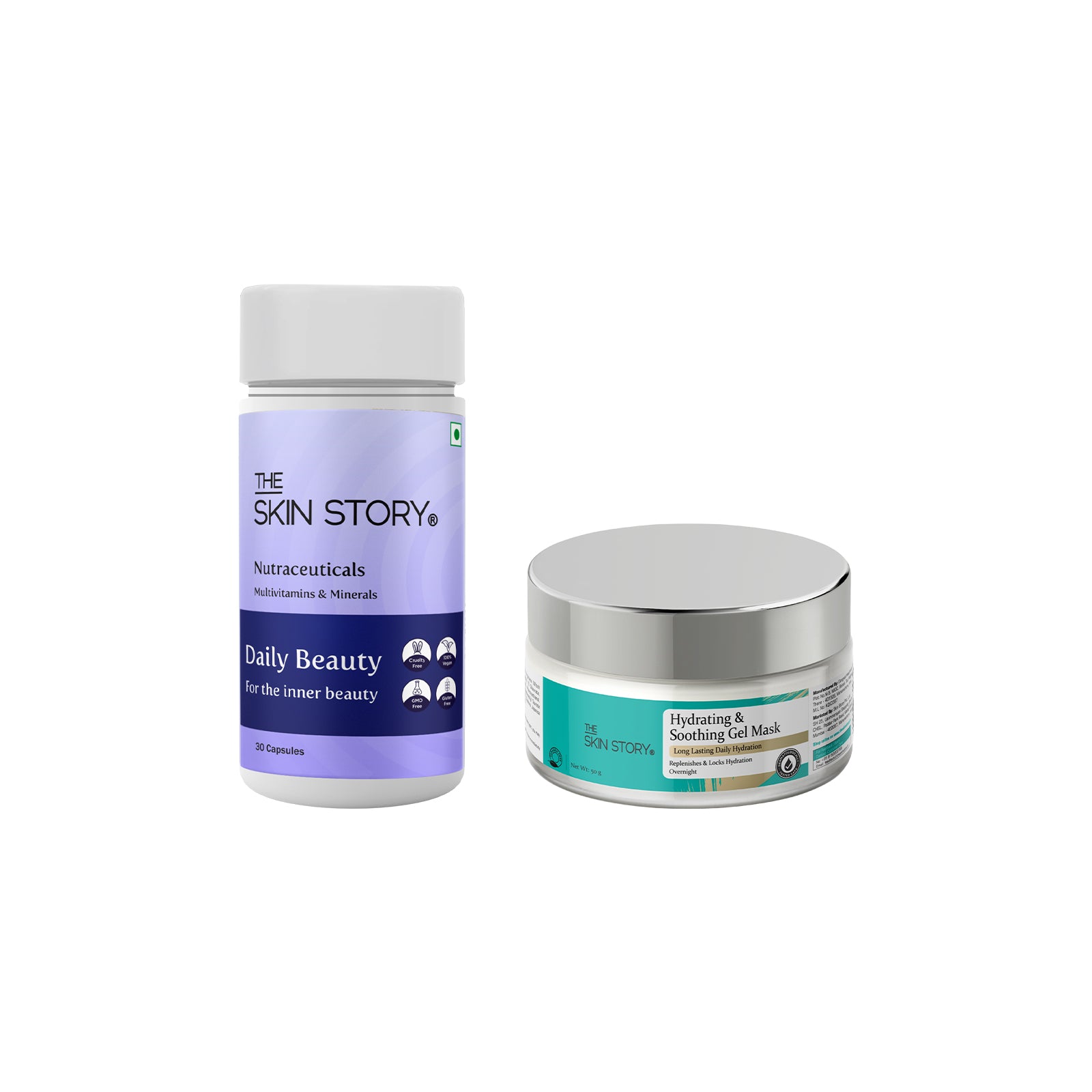 The Skin Story Intense Care Kit for Dry Skin | Hydrating & Soothing Gel Mask | Daily Beauty Multivitamins | Deep Moisturization | 50g