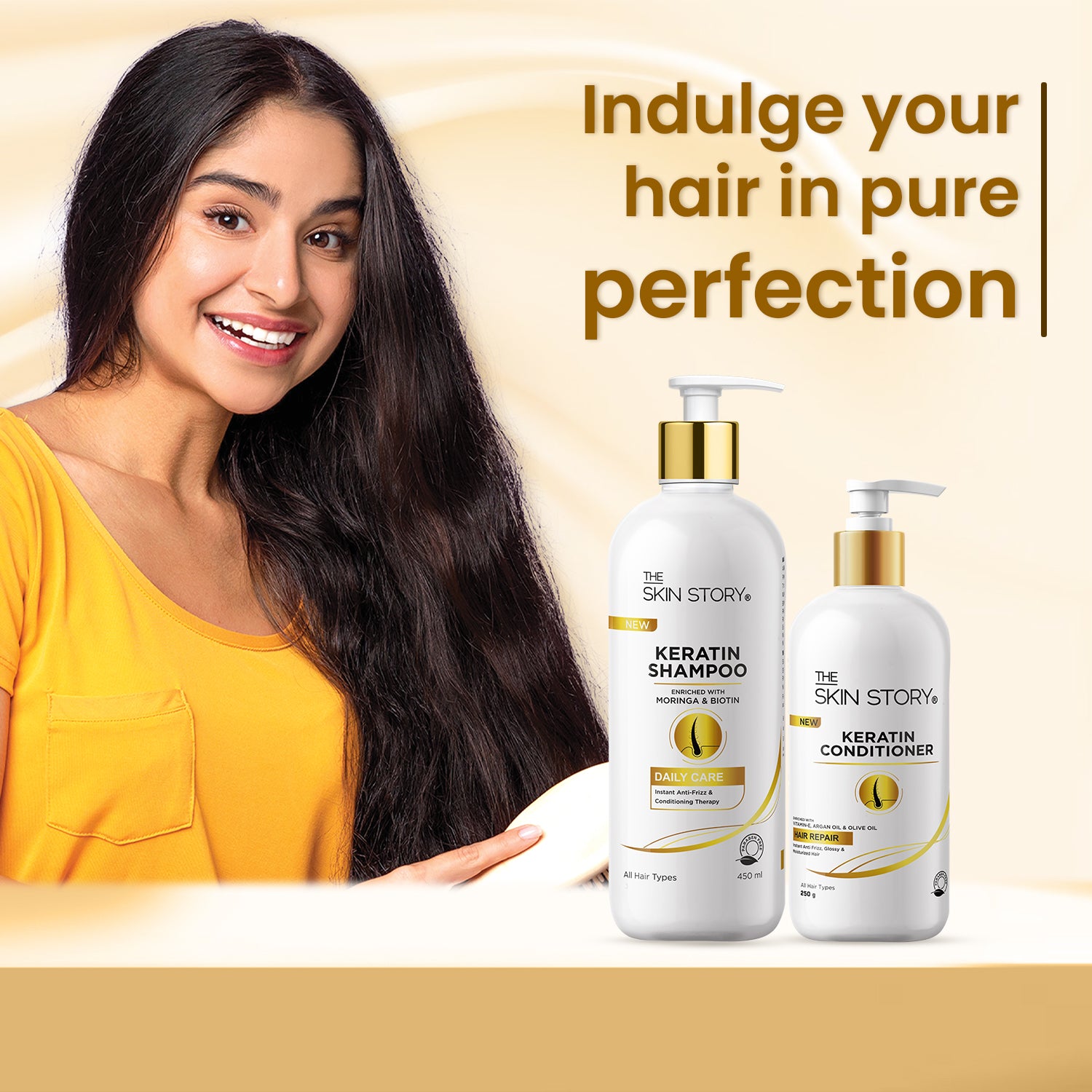 Shampoo Conditioner Keratin Hair Care Duo Anti Frizz Rescue 450ml and 250gm