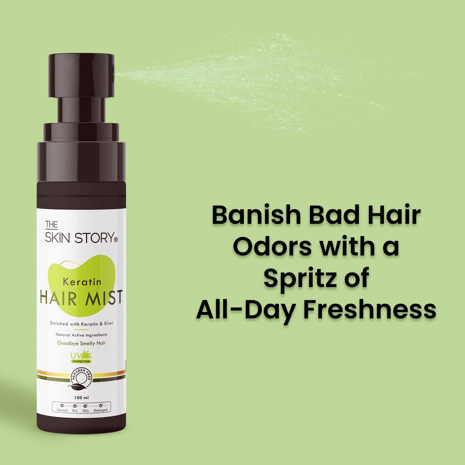 UV Protection Hair Mist | Sun Defense & Shine Boost | Kiwi & Olive Oil | 100ml