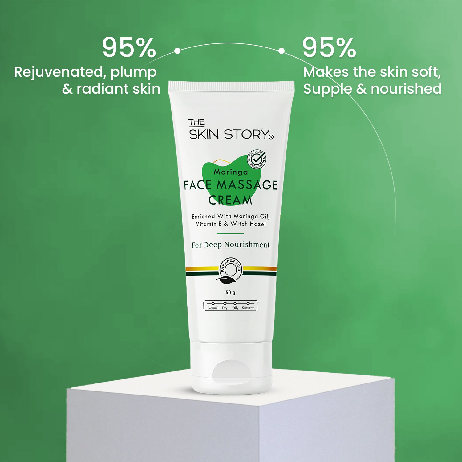 Moringa Face Massage Cream | Detoxifies & Nourishes Healthy Glow | 50g