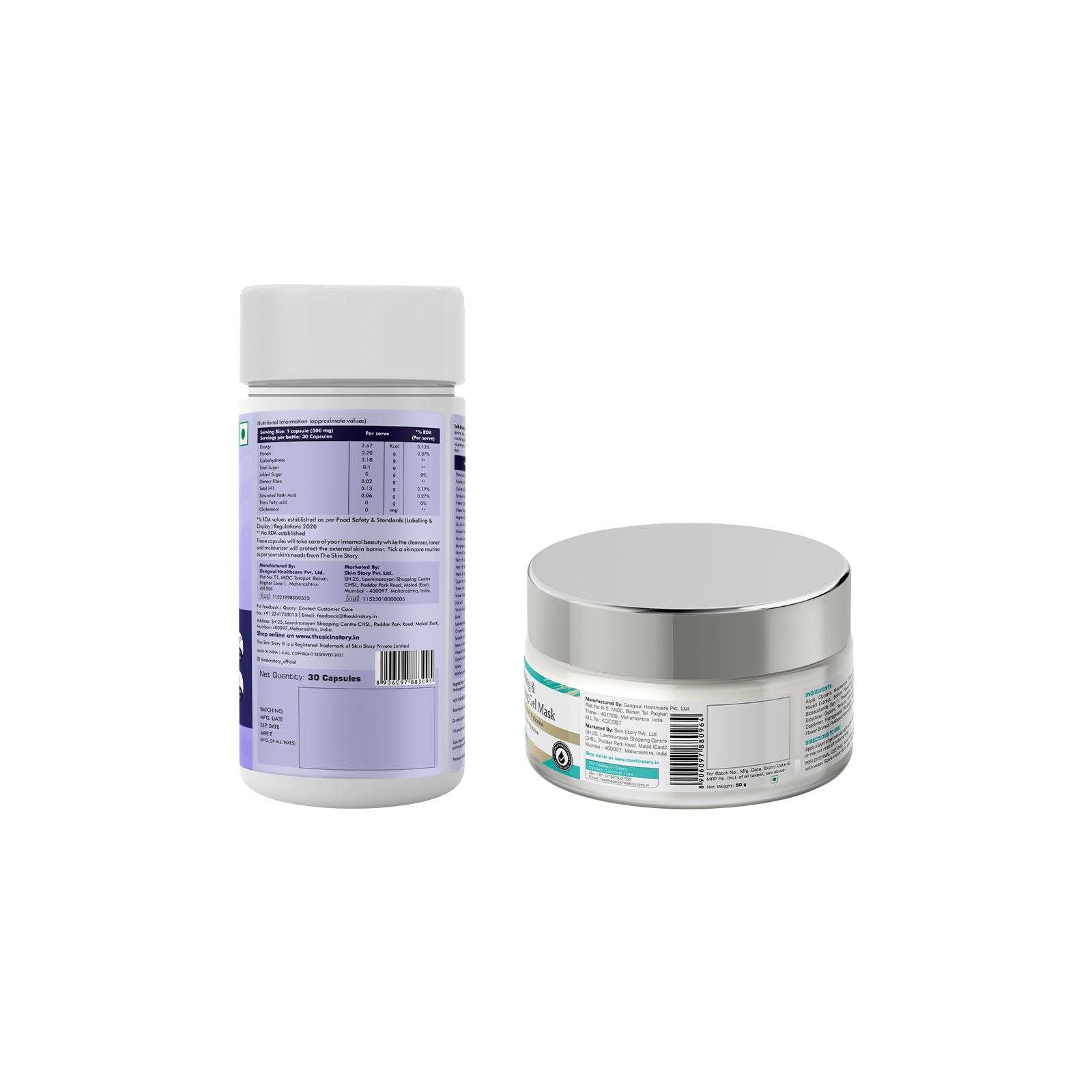 The Skin Story Intense Care Kit for Dry Skin | Hydrating & Soothing Gel Mask | Daily Beauty Multivitamins | Deep Moisturization | 50g
