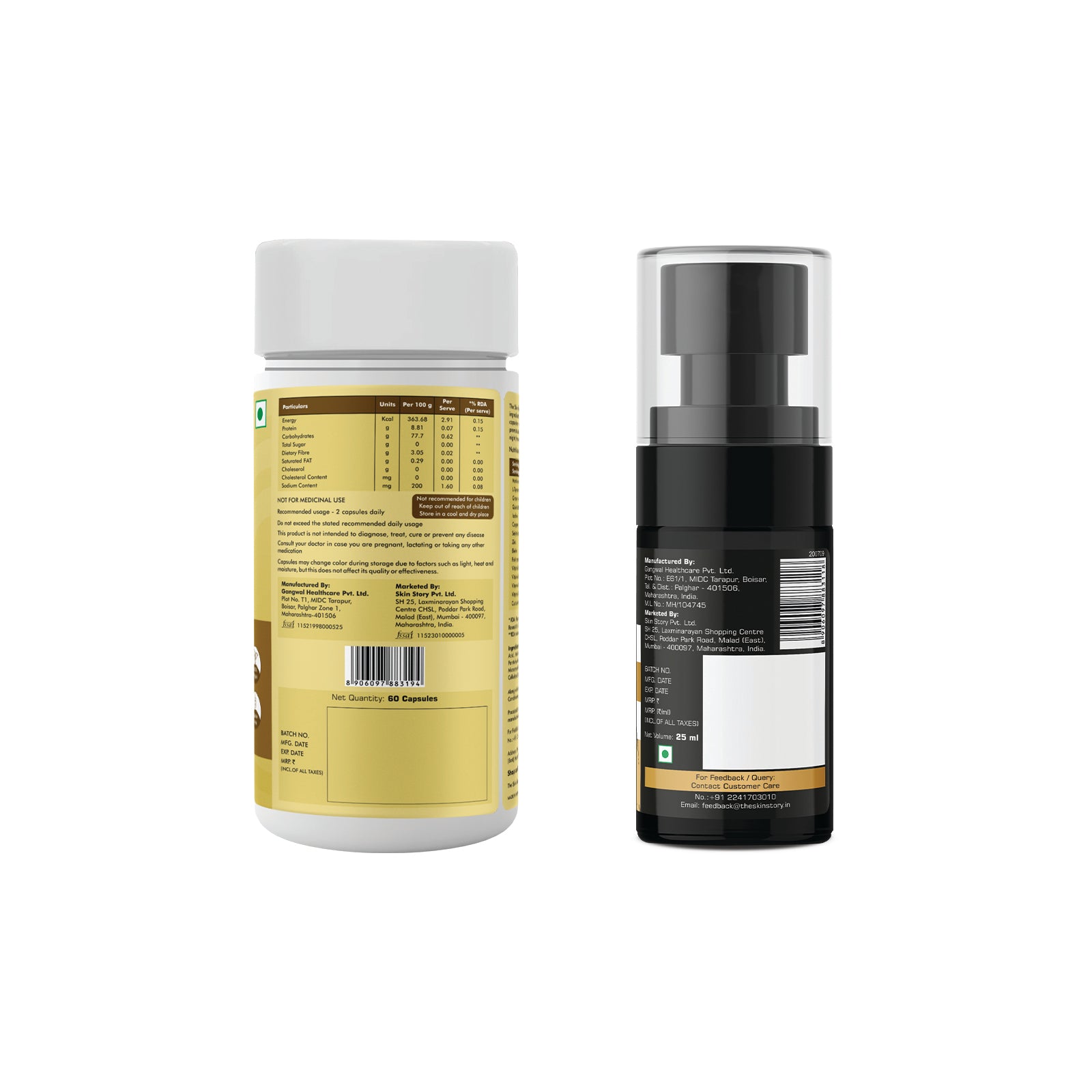 The Skin Story Gorgeous Hair Duo | for Healthy and Beautiful Hair | Gorgeous Hair Multivitamin Capsules, Hair Growth Serum