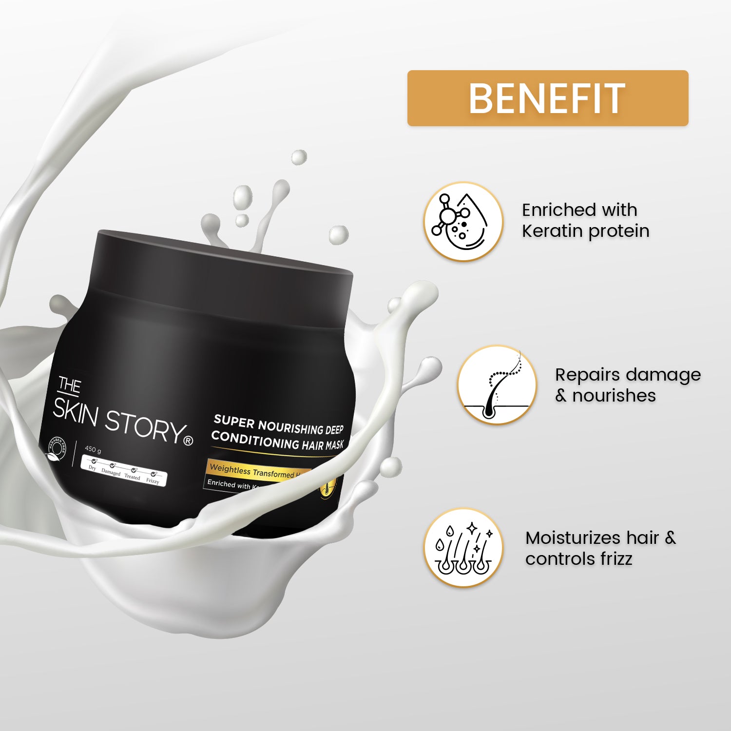 Deep Conditioning Hair Repair & Nourish Mask Strengthening Keratin & Argan Oil 450g
