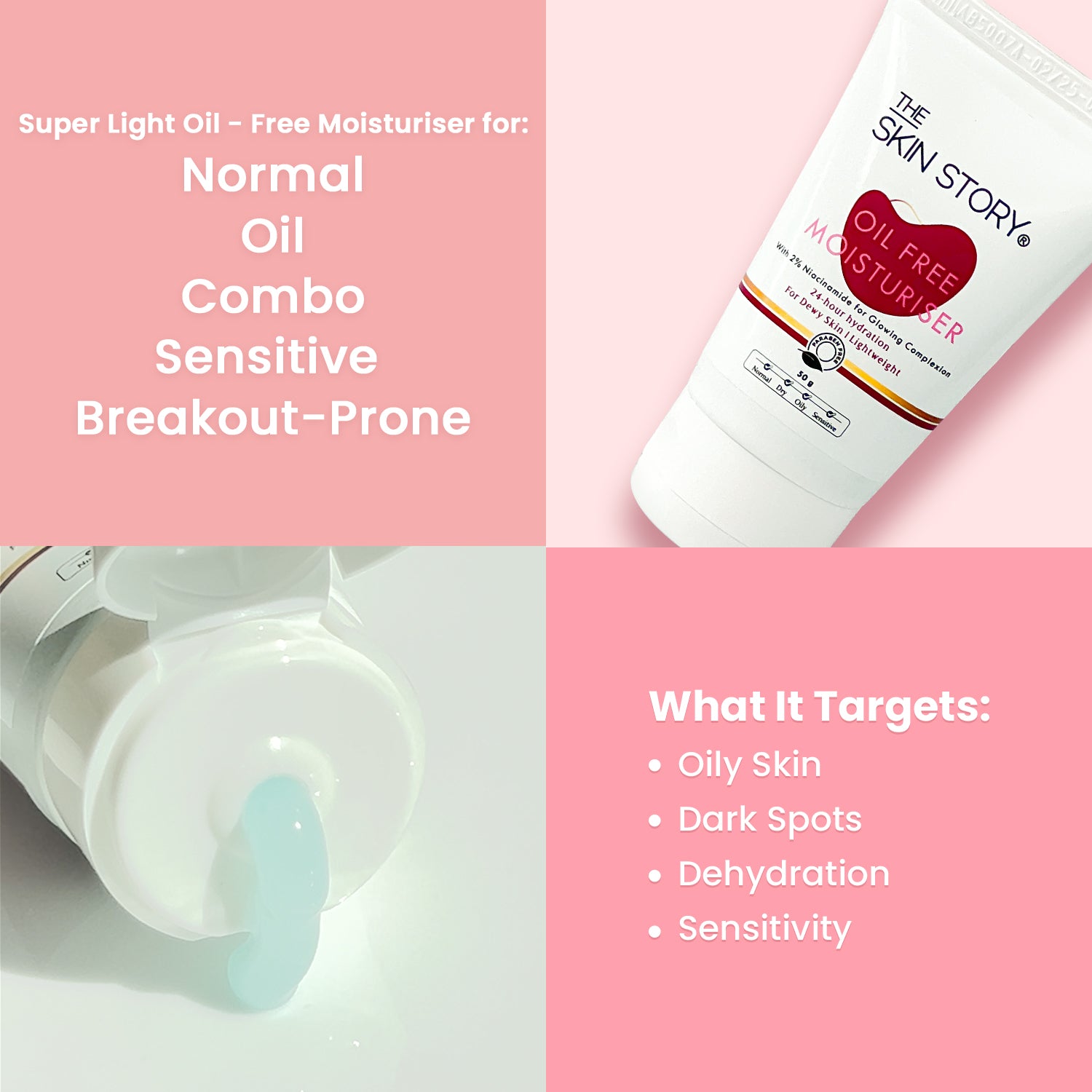 2% Niacinamide Oil Free Moisturiser for Glowing Complexion 24 hour hydration for plump dewy skin 50g