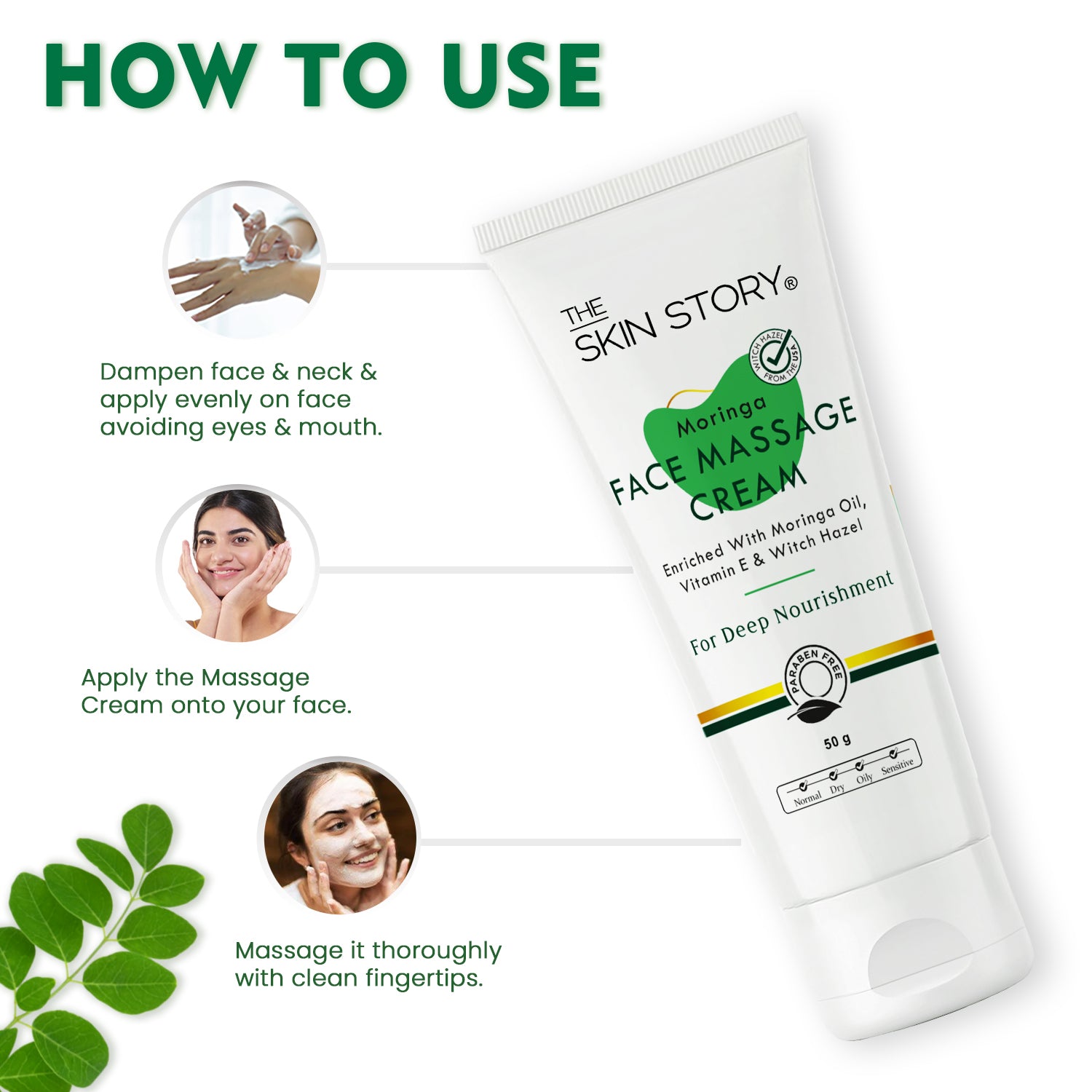 Moringa Face Massage Cream | Detoxifies & Nourishes Healthy Glow | 50g
