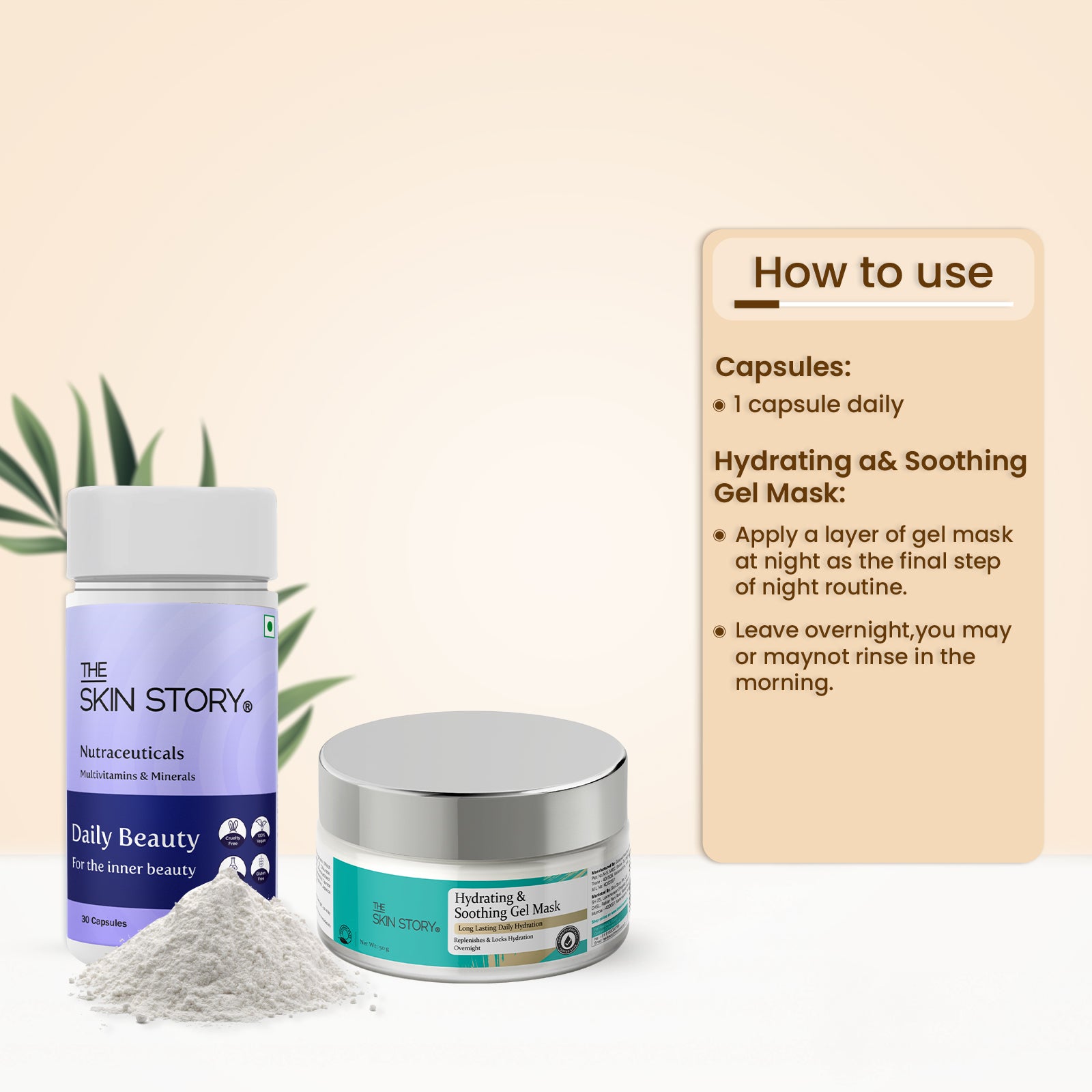 The Skin Story Intense Care Kit for Dry Skin | Hydrating & Soothing Gel Mask | Daily Beauty Multivitamins | Deep Moisturization | 50g