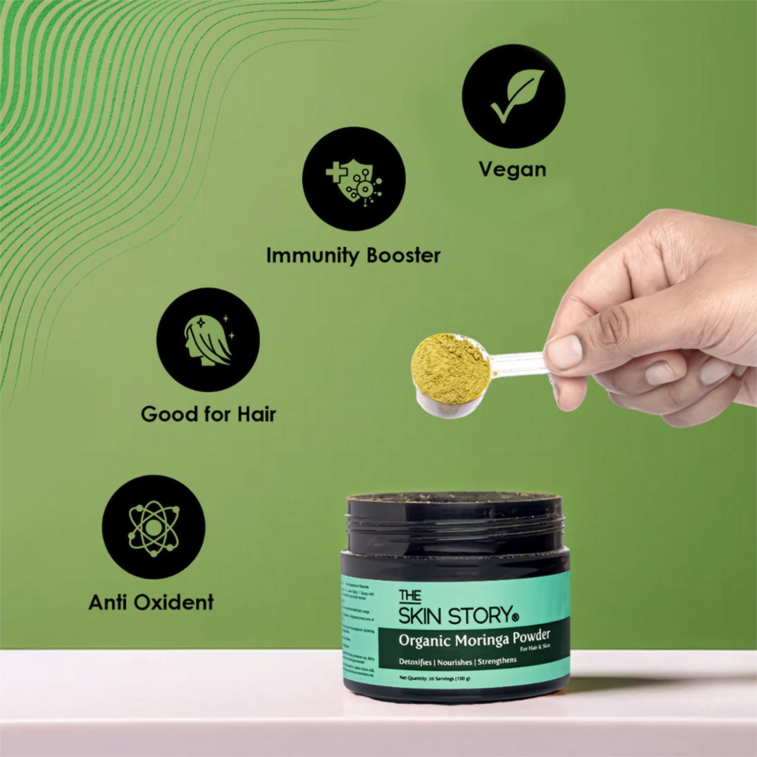 Organic Moringa Powder for Skin & Hair
