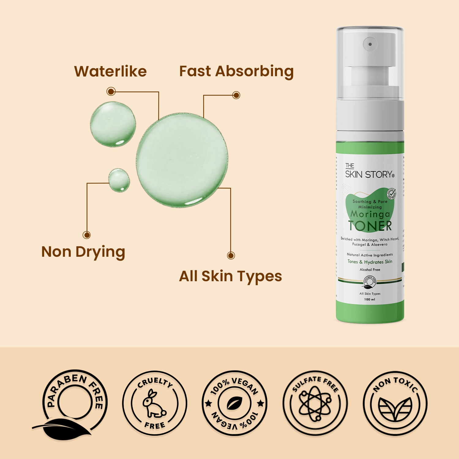 Soothing & Pore Minimizing Moringa Toner, 100ml