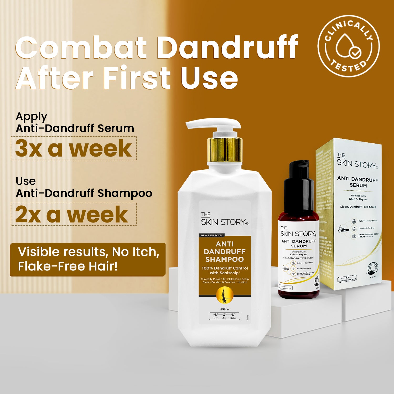 Dandruff Control Shampoo Flake-Free & Hydrating Saniscalp & Argan Oil Formula 250ml