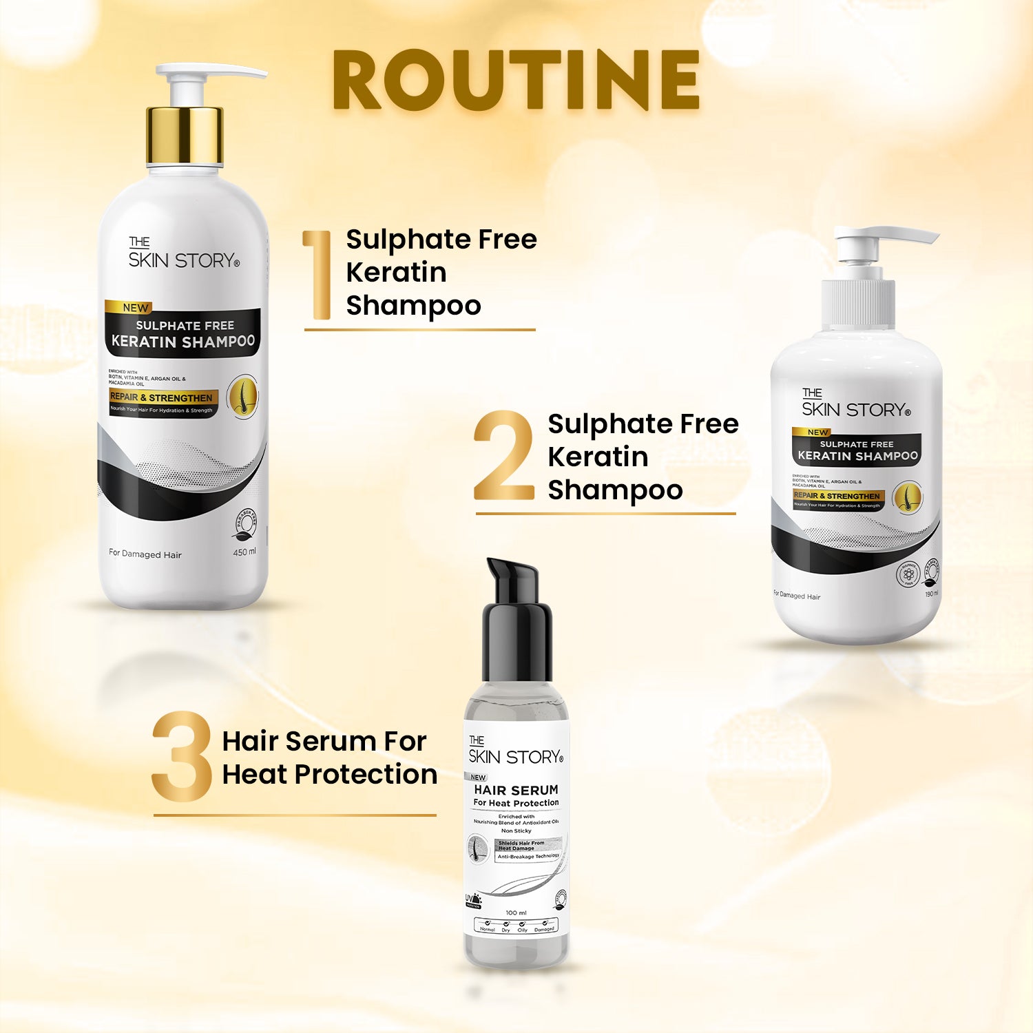 Sulphate Free Keratin Shampoo | Soft & Frizz Free Hair | Split End & Damage Repair | For Dry Hair | 190ml