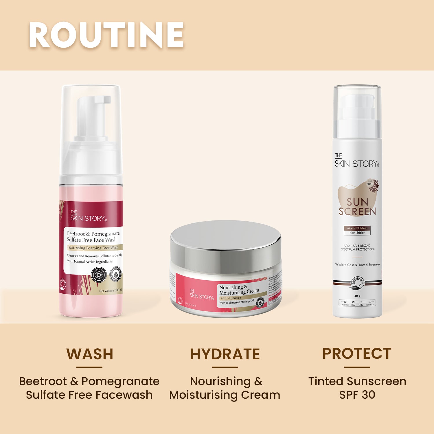 Moisturising Cream | Intense Hydration | Non Oily | All Skin Types | Moringa, Wheat Protein, Amino Acids | 50g