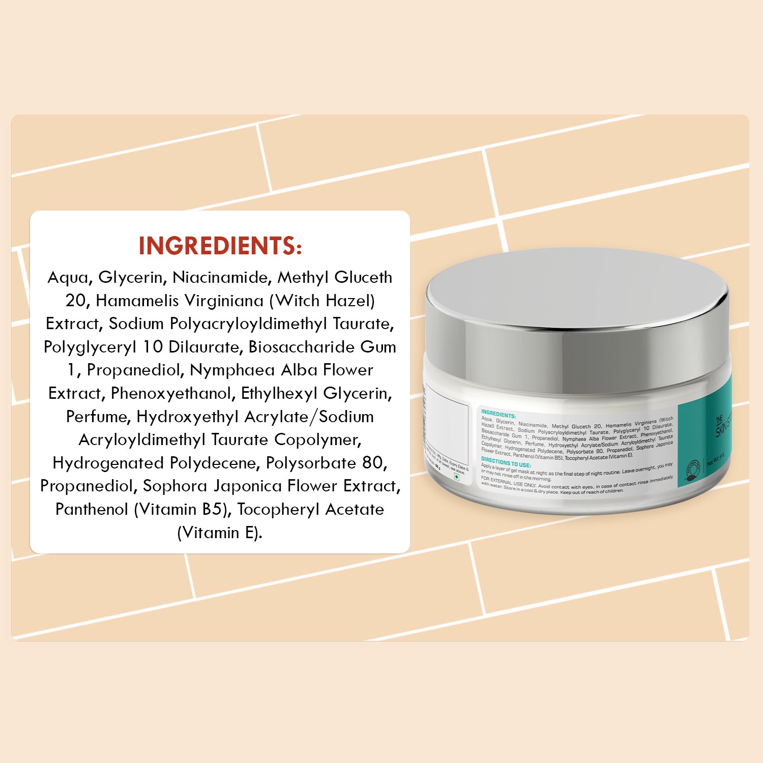 Intensive Hydration Gel Mask | Night Repair Mask | Witch Hazel &amp; Plant Actives | Sensitive &amp; All Skin Types | 50g