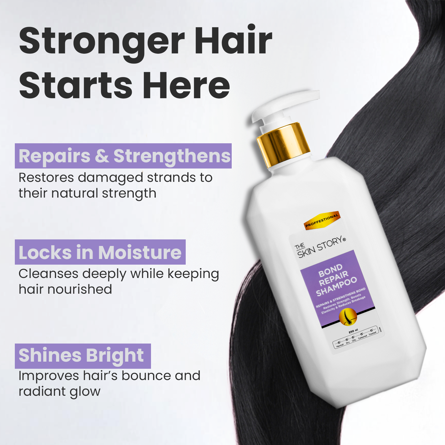 Bond Repair Shampoo | Deep Repair & Hydration | FiberHance™ & Aloe Vera | 250ml