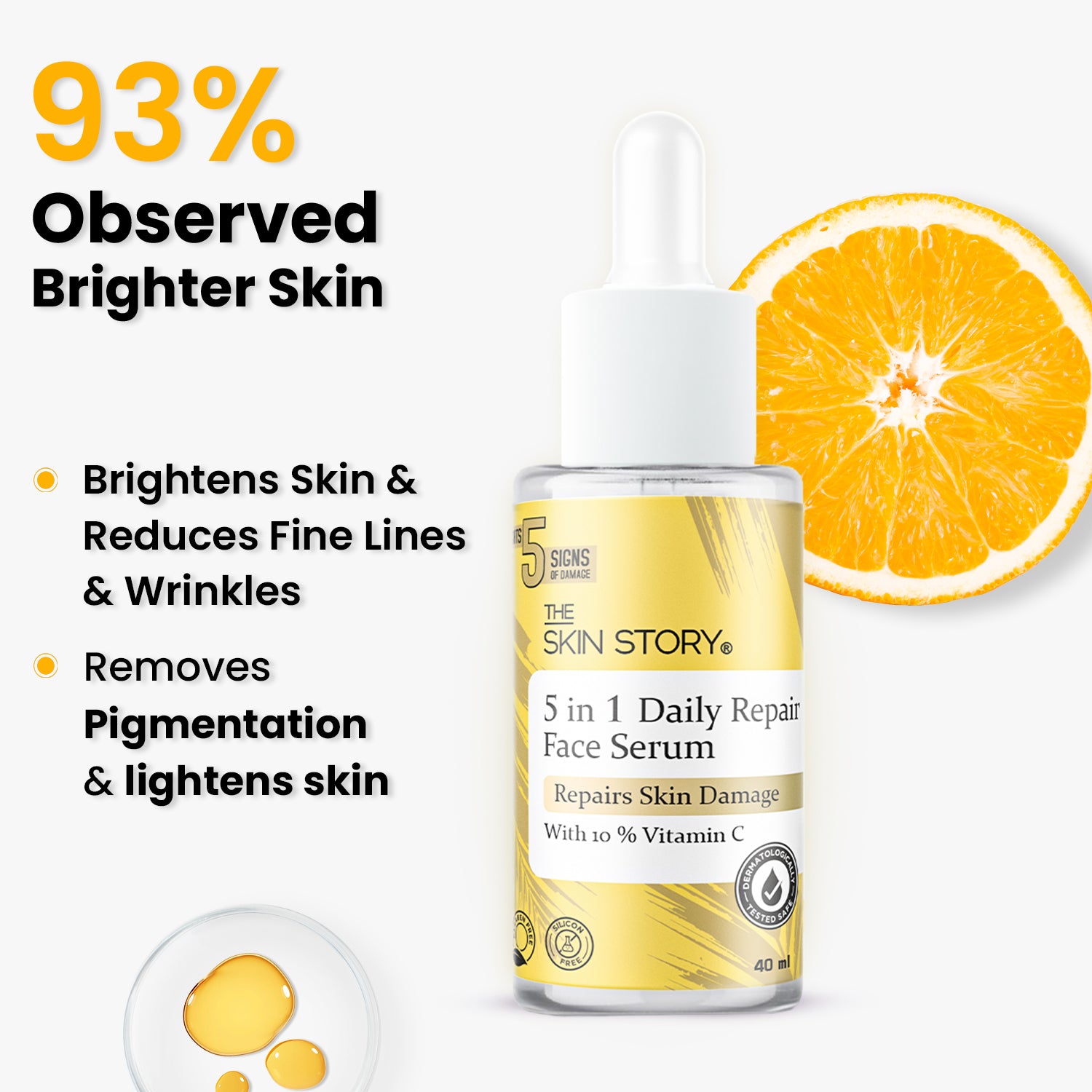 5 in 1 Daily Repair Face Serum | Repairs Skin Damage | 10% Vitamin C | 40ml