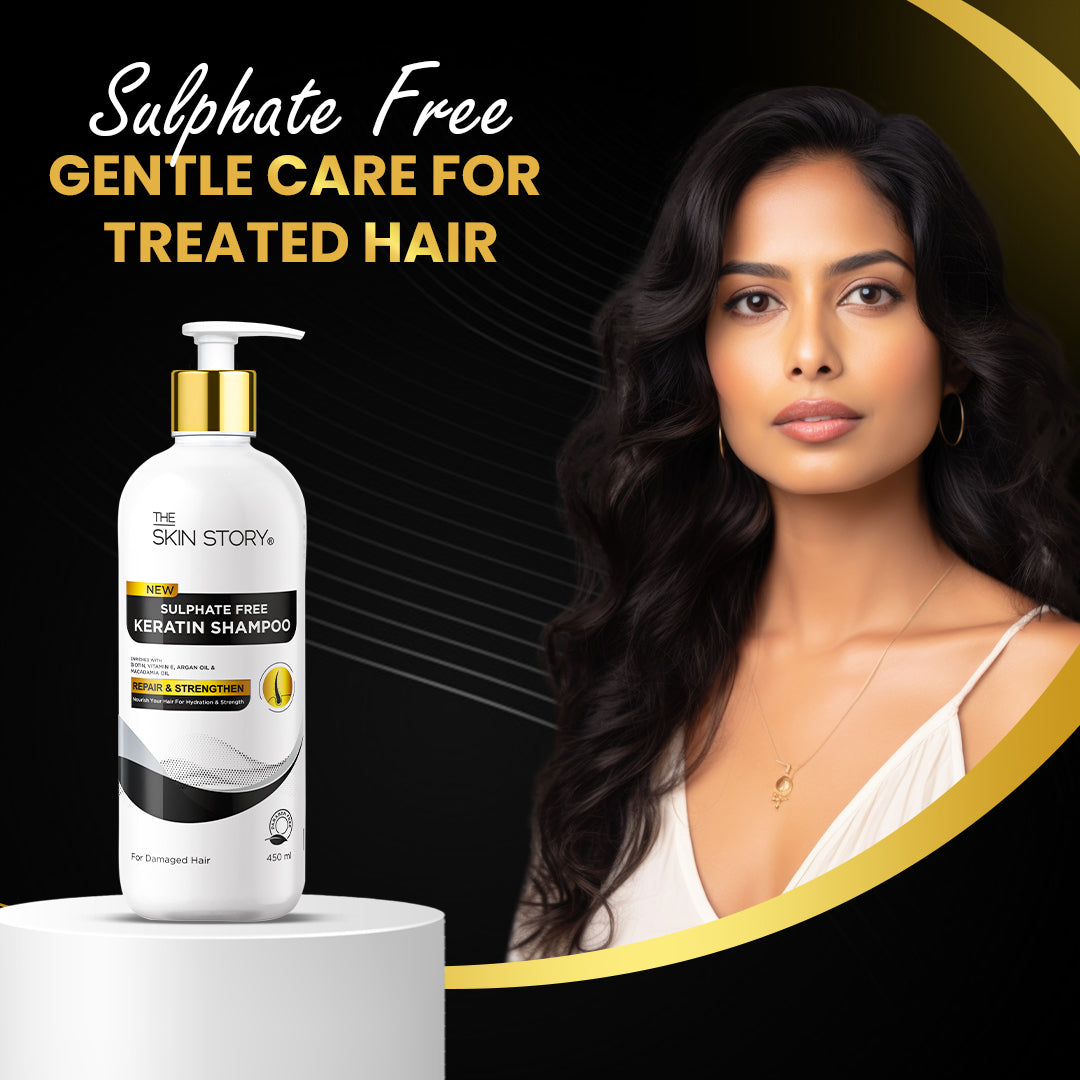 Sulphate Free Keratin Shampoo Strengthens & Repairs Keratin Vitamin E & Argan Oil 450ml