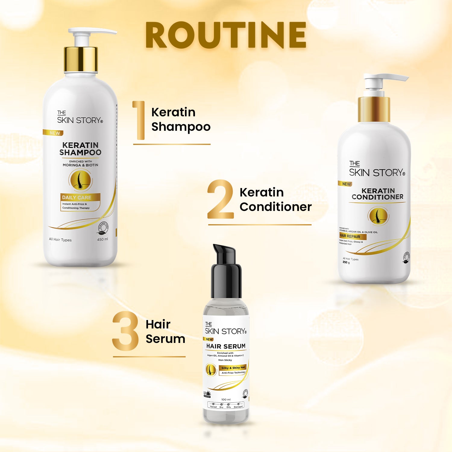 Keratin Shampoo | Strengthens & Smoothens Hair | Keratin & Argan Oil | 450ml