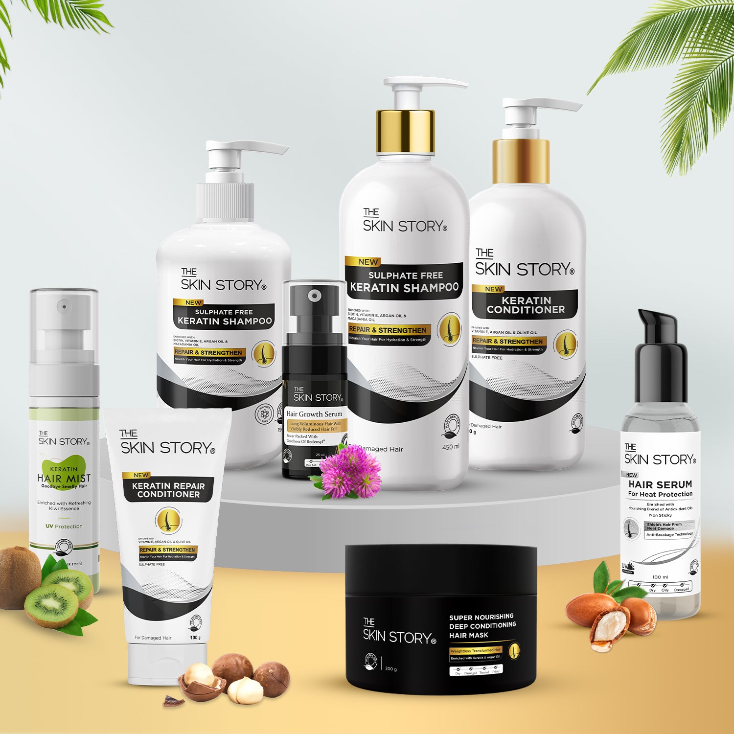 Sulphate Free Keratin Shampoo Strengthens & Repairs Keratin Vitamin E & Argan Oil 450ml