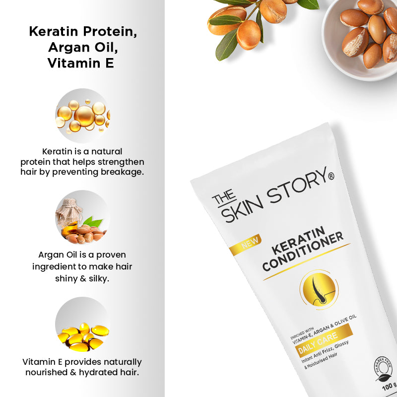 Keratin Conditioner | Strengthens & Restores Shine | Keratin & Argan Oil | 100g