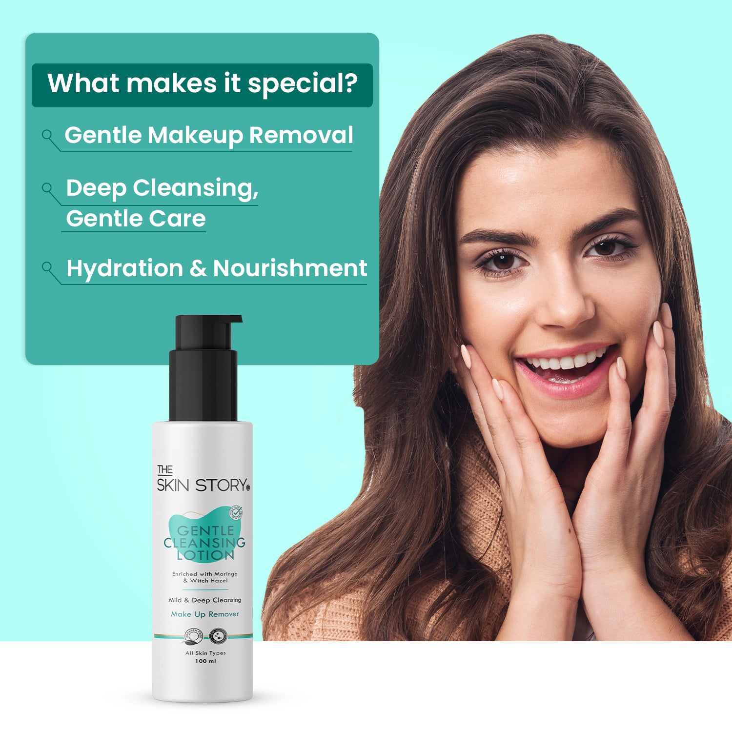 Gentle Cleansing Lotion | Nourishes & Hydrates | Moringa & Shea Butter | 100ml
