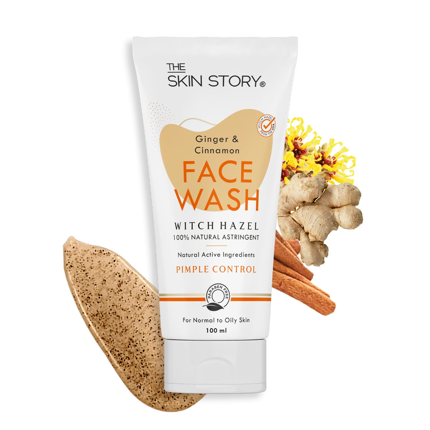 Pimple & Acne Control Face Wash | Fights Oil & Breakouts | Ginger, Cinnamon & Witch Hazel | 100ml