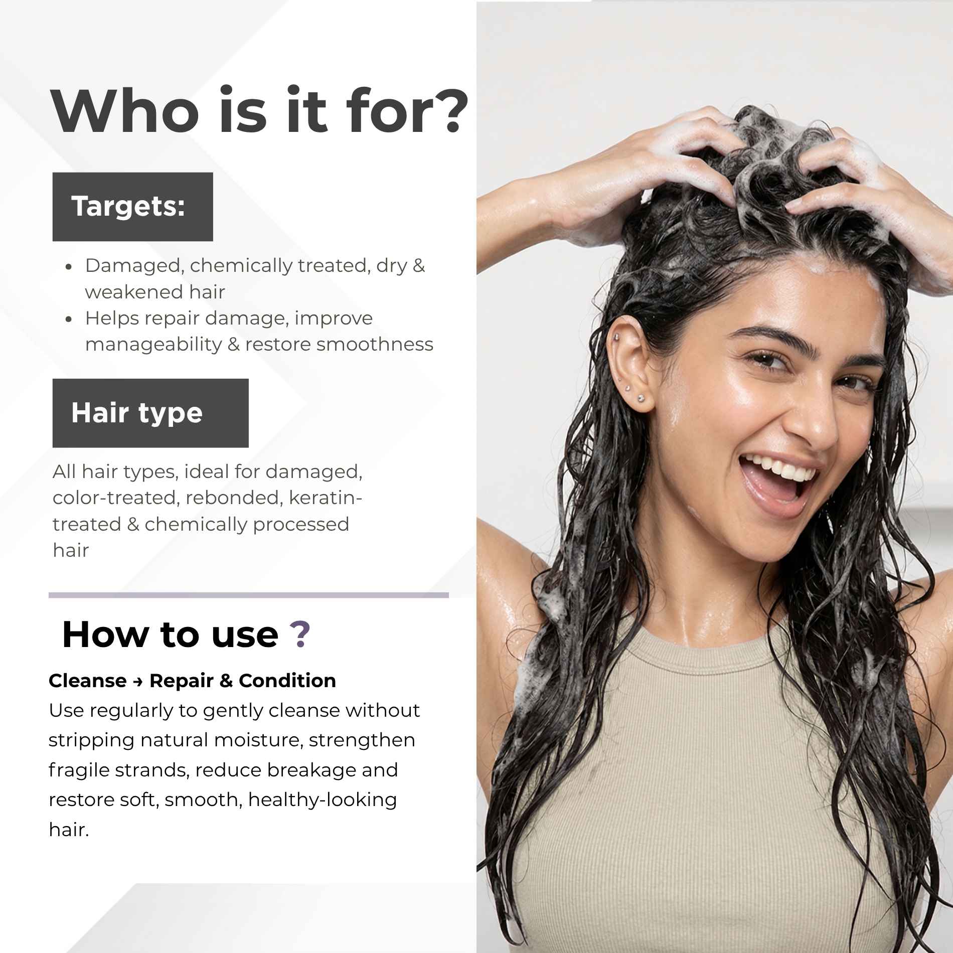 Damaged Hair 2 steps-Sulphate Free Shampoo+Conditioner