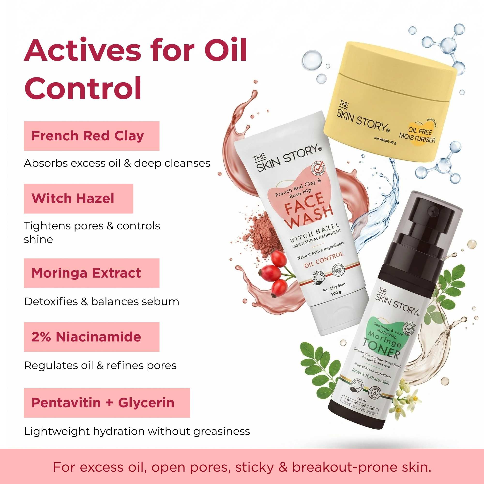 Oil Control 3 Steps-Facewash+Toner+Moisturiser