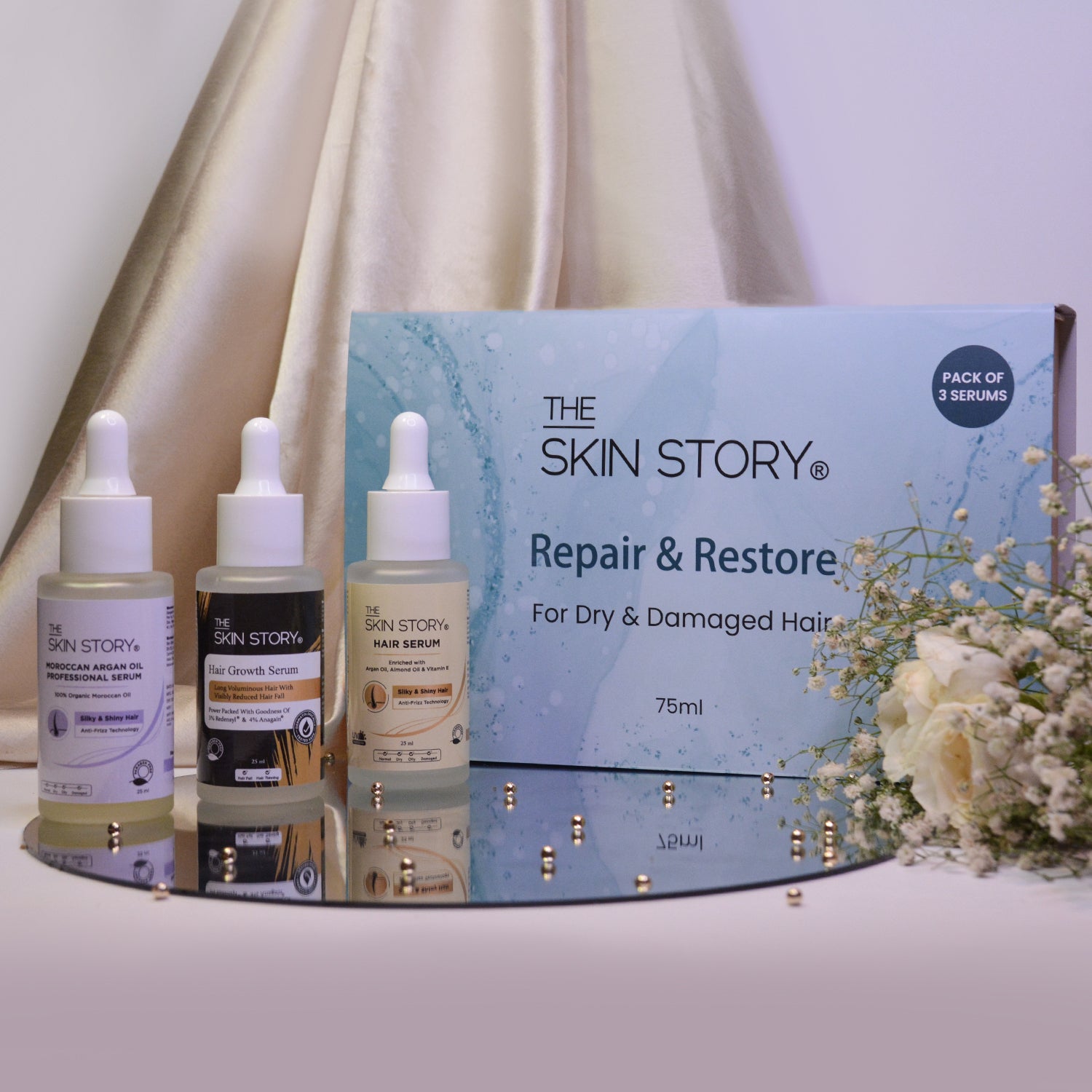 Restore & Repair Hair Kit | Moroccan Oil | Hair Growth Serum | Anti Frizz Serum