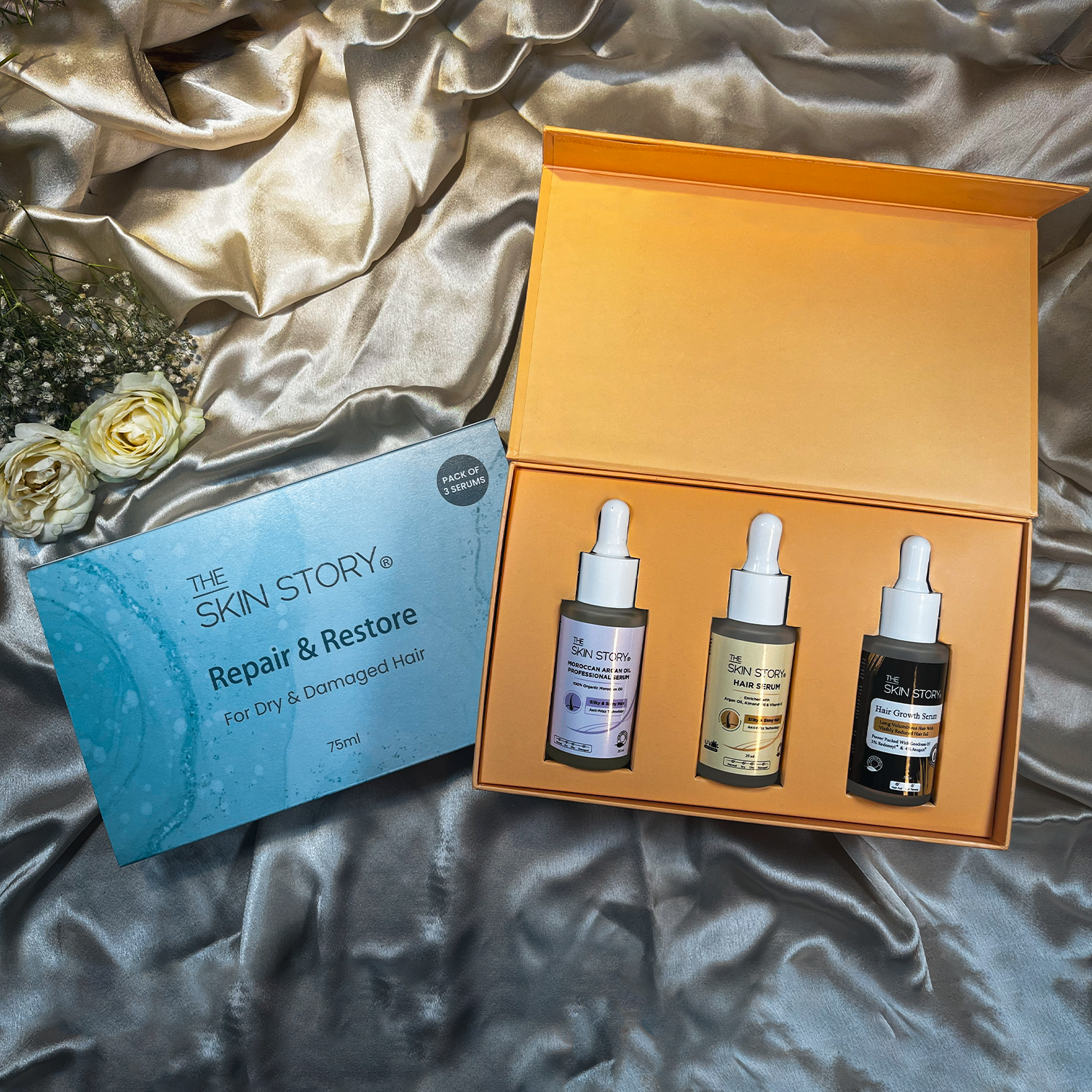 Restore & Repair Hair Kit | Moroccan Oil | Hair Growth Serum | Anti Frizz Serum