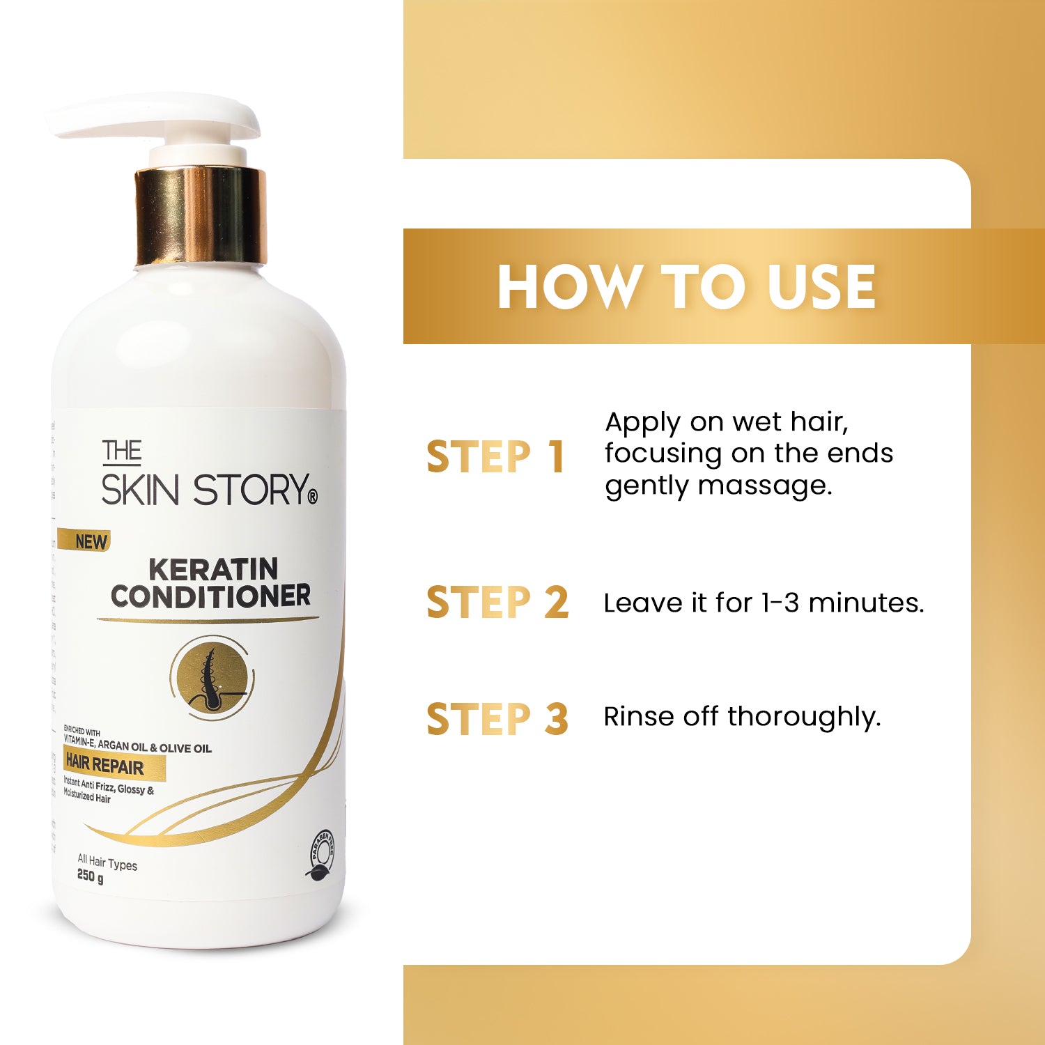 Keratin Conditioner Strengthens & Restores Shine Keratin & Argan Oil 250g