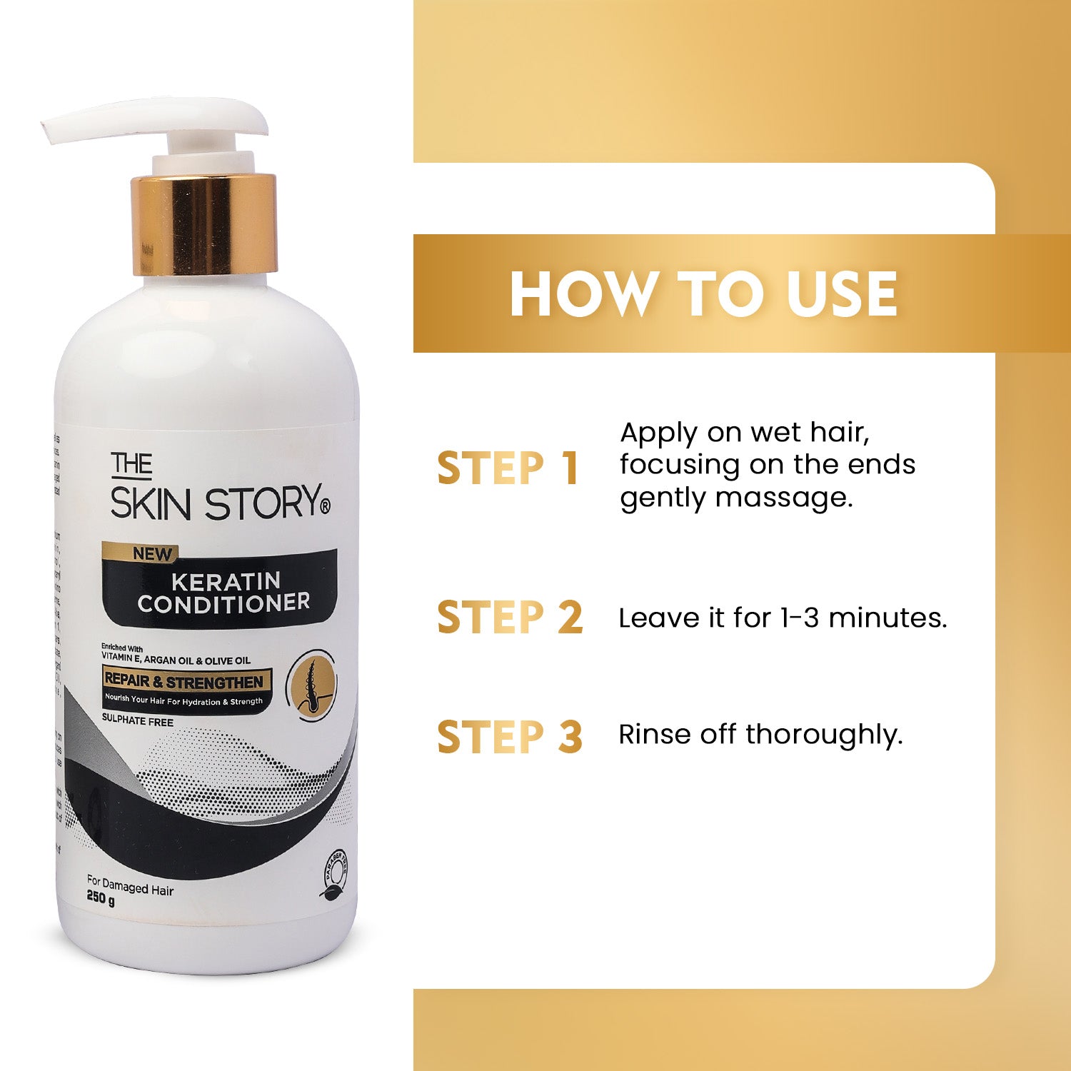 Sulphate-Free Keratin Conditioner Frizz Control & Deep Nourishment Keratin & Argan Oil 250g