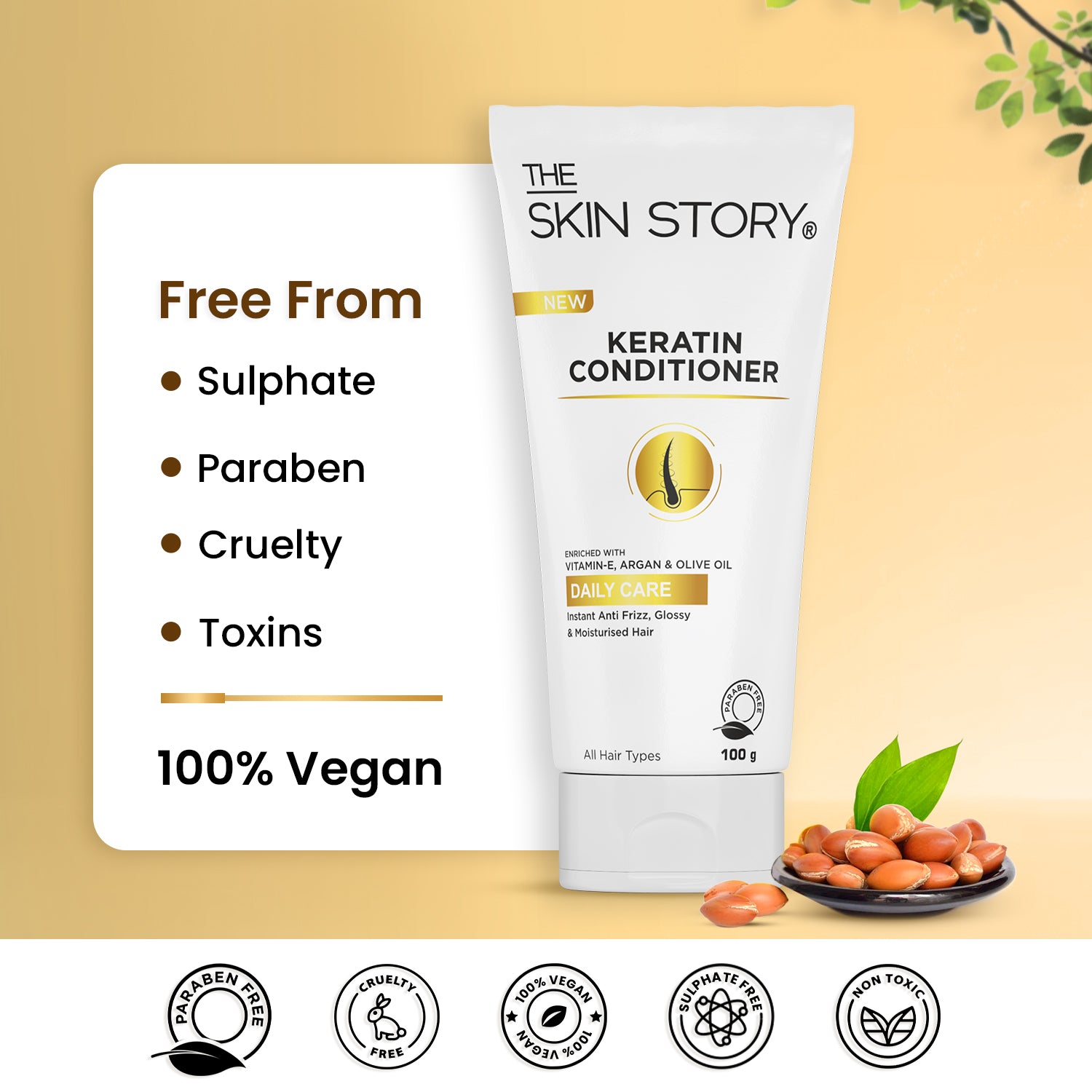 Keratin Conditioner | Strengthens & Restores Shine | Keratin & Argan Oil | 100g