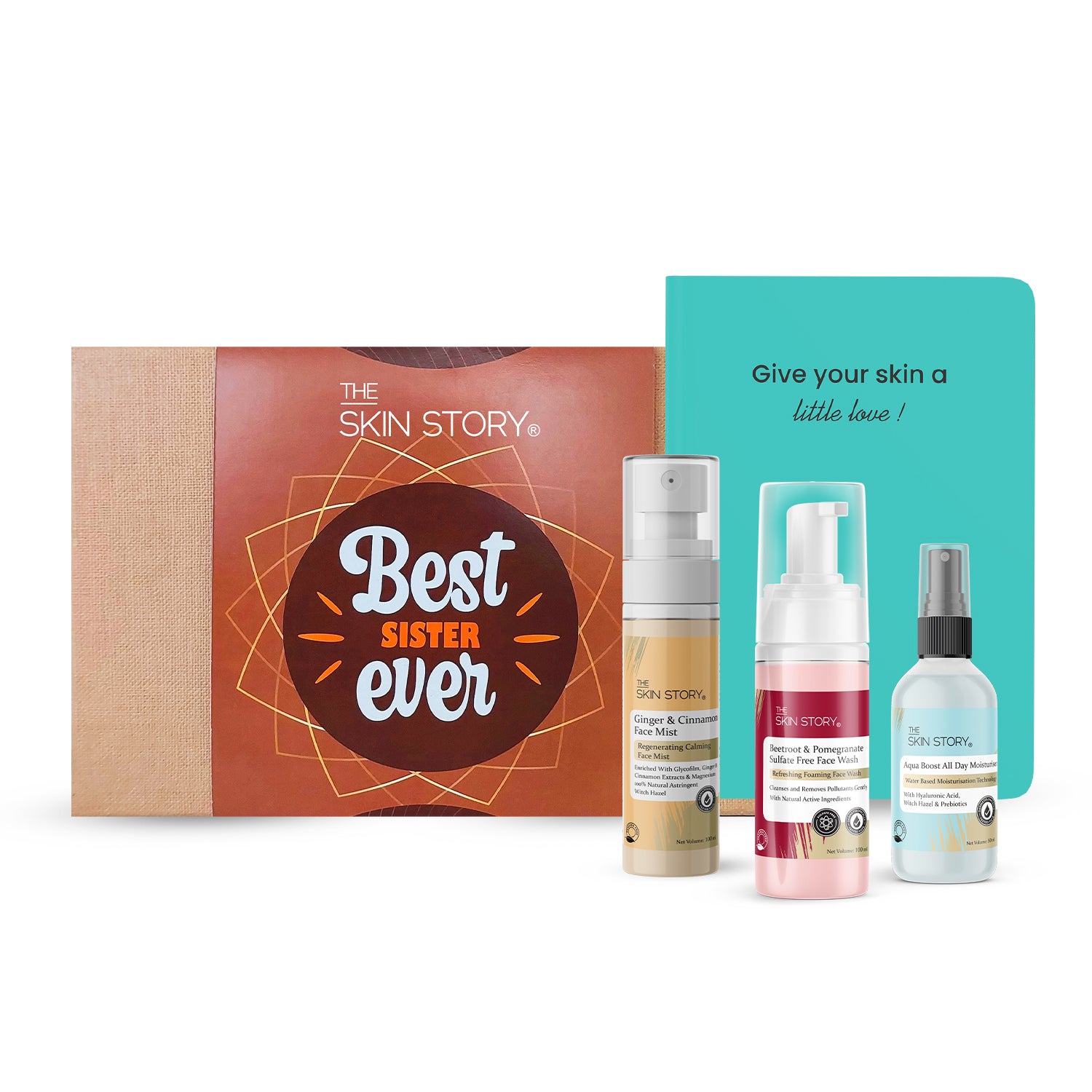 Bond of Beauty Collection | Beetroot Foaming Facewash | Aquaboost Liquid Moisturizer | Ginseng Face Mist | Diary | Rakhi Gift for Her