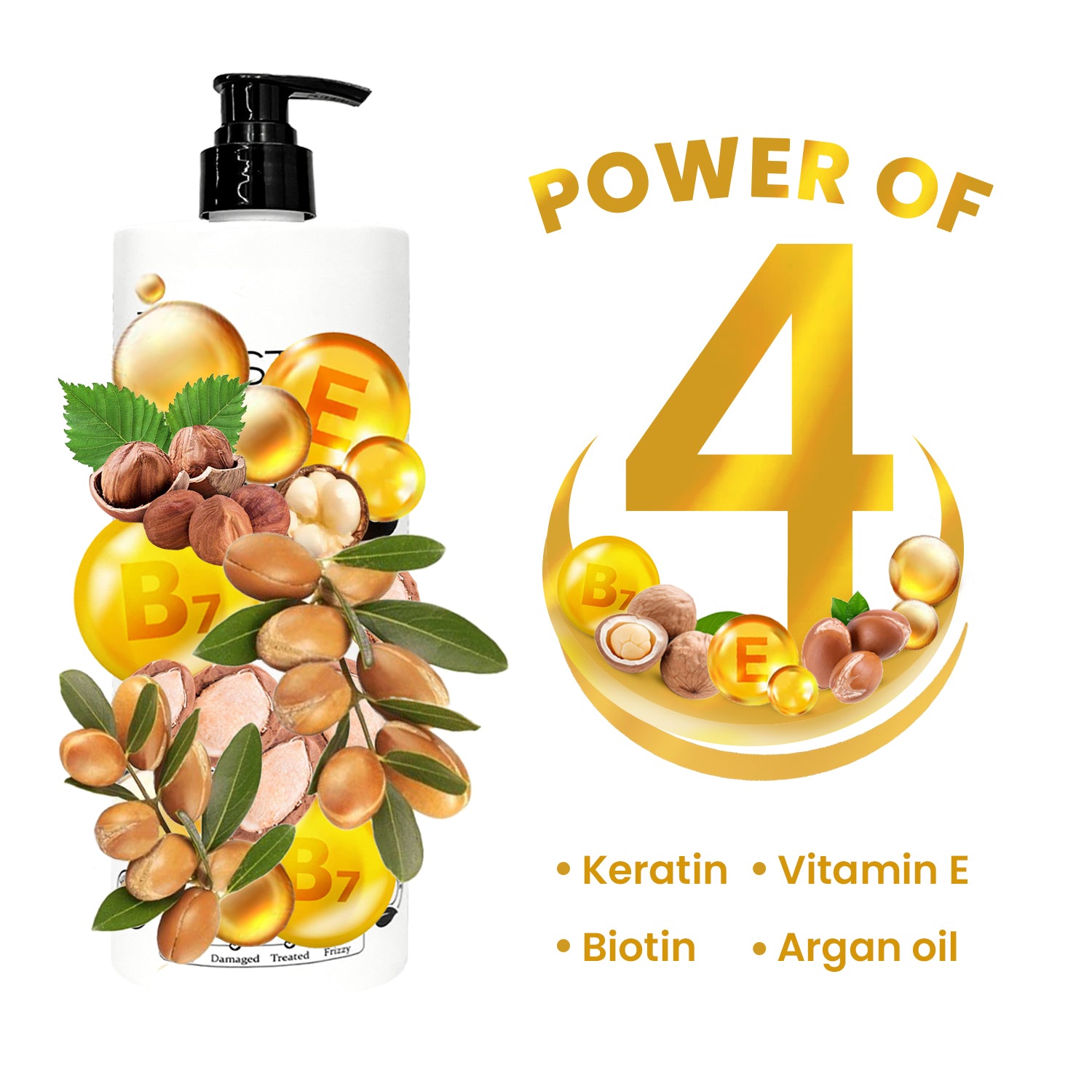 Sulphate Free Keratin & Biotin Shampoo Repairs Damaged Hair 1 Litre