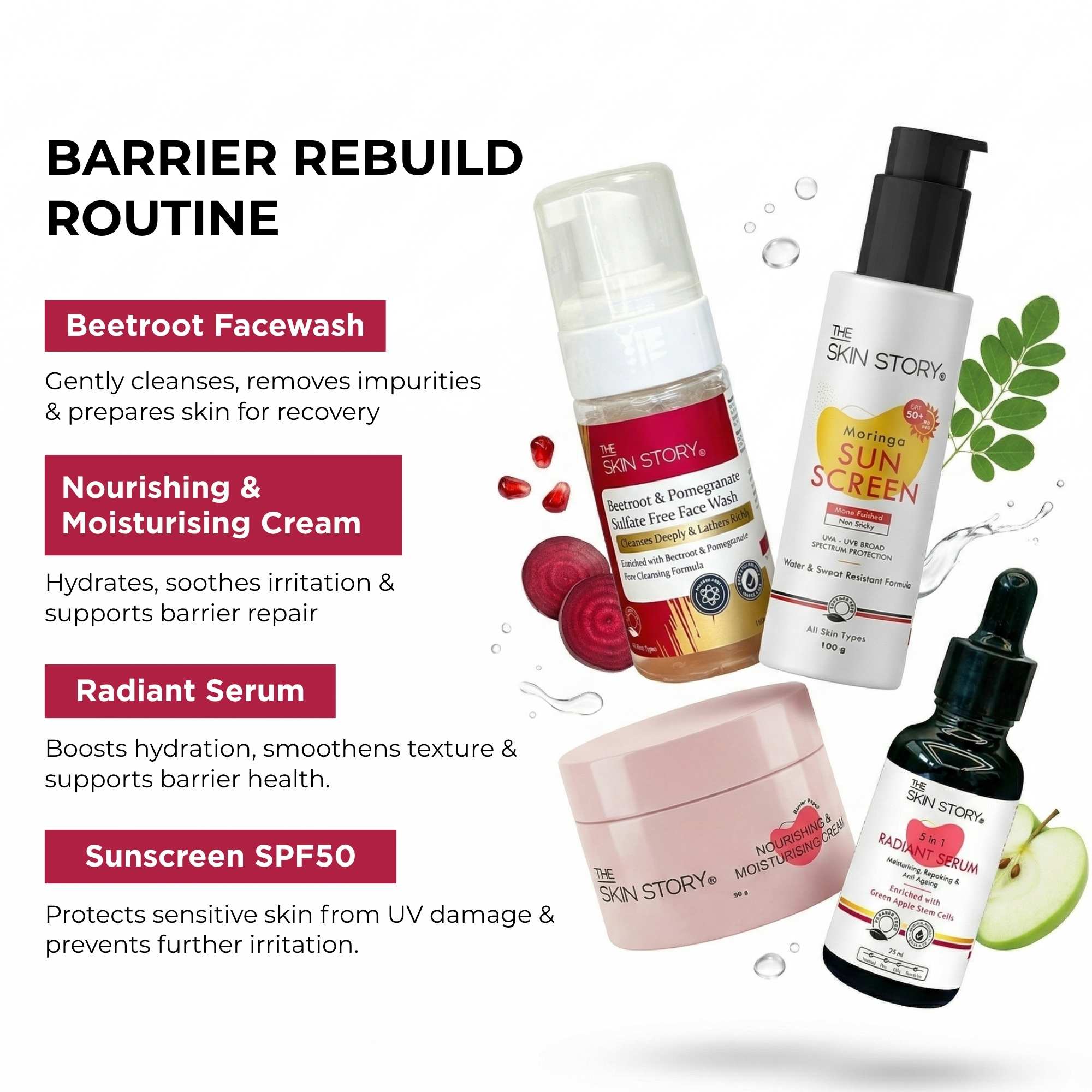 Advanced Barrier Strength Regime – Skin Repair & Glow Support - The Skin Story -