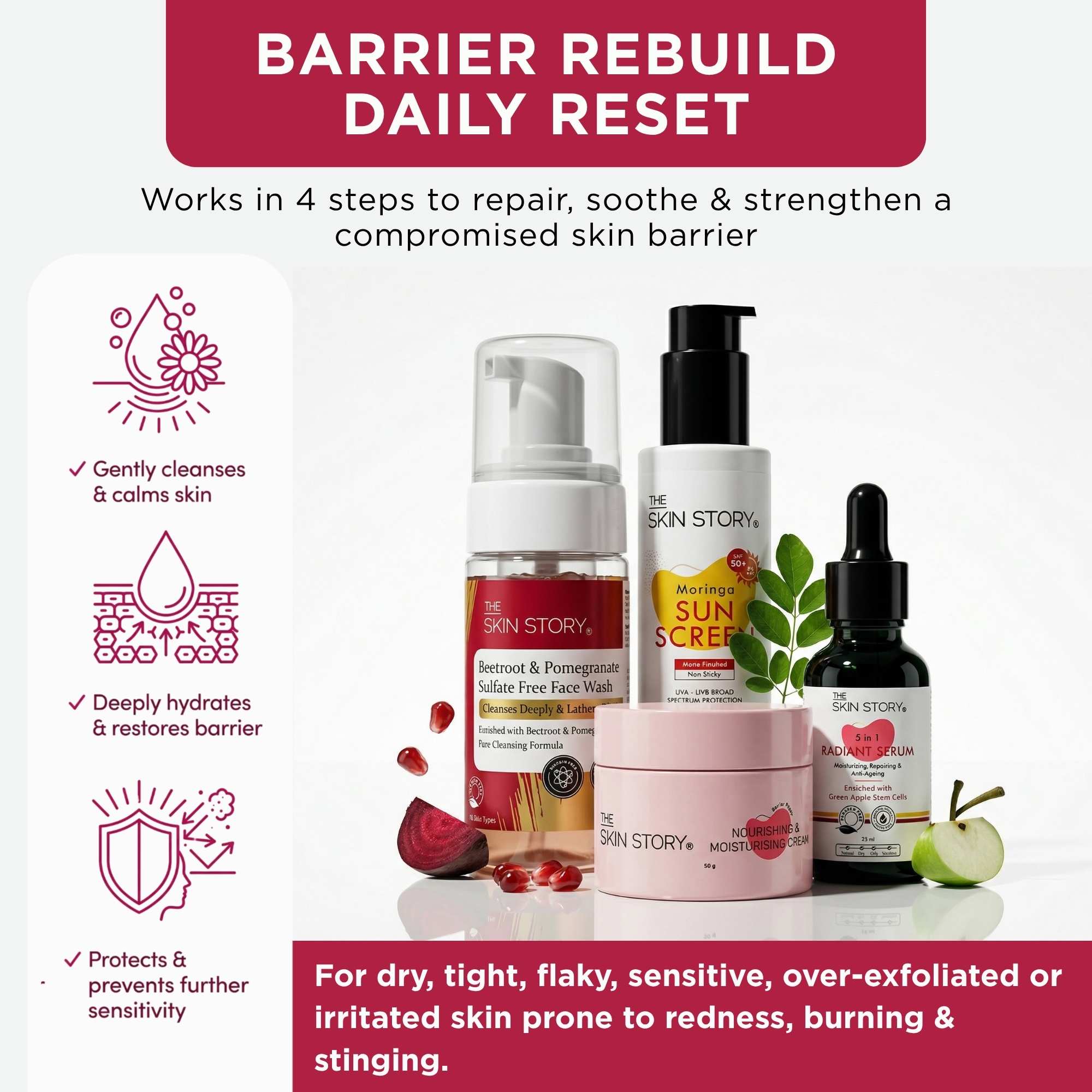 Advanced Barrier Strength Regime – Skin Repair & Glow Support - The Skin Story -