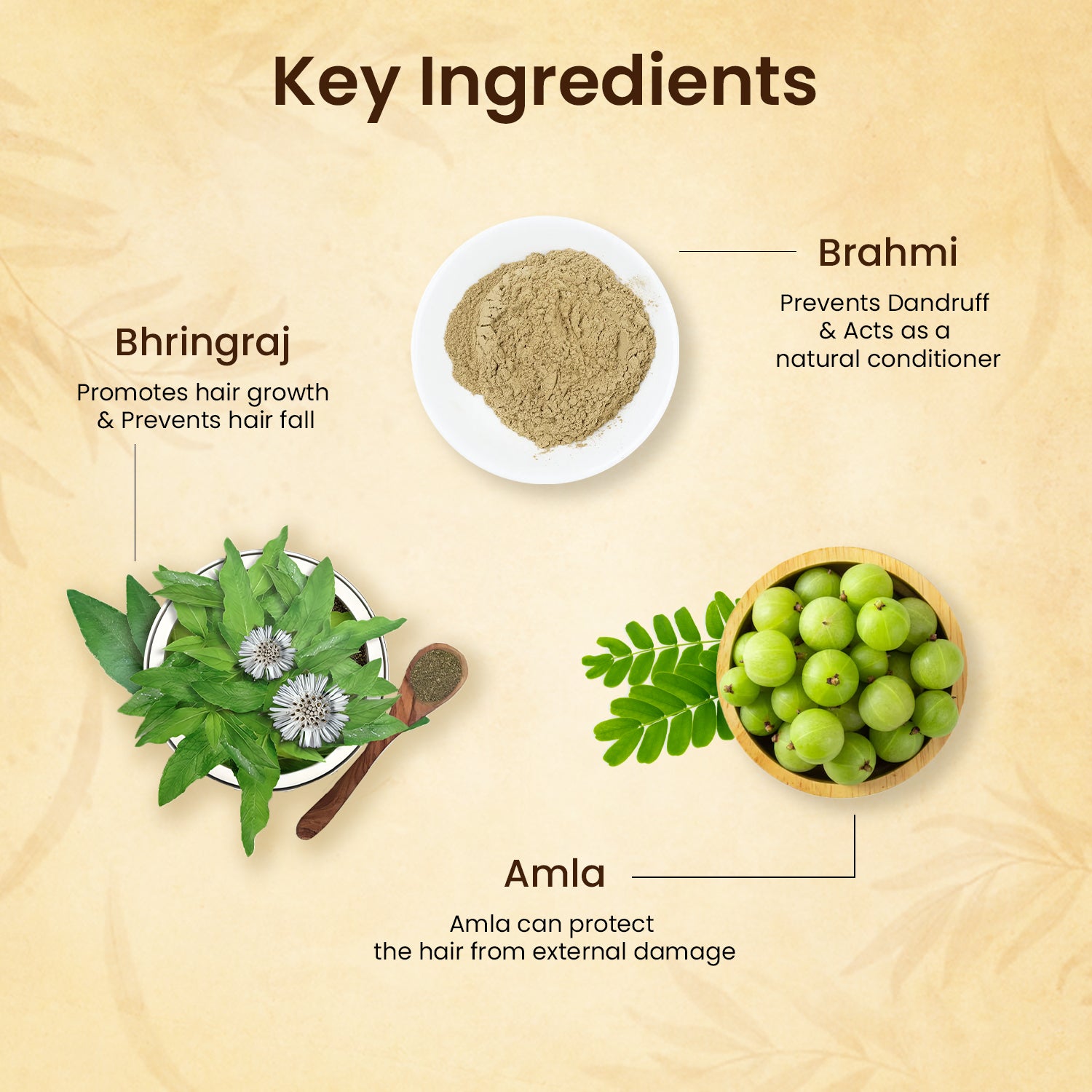 Ayurvedic Hair Growth Oil Strengthens Roots & Promotes Healthy Hair Amla, Brahmi & Bhringraj 100ml