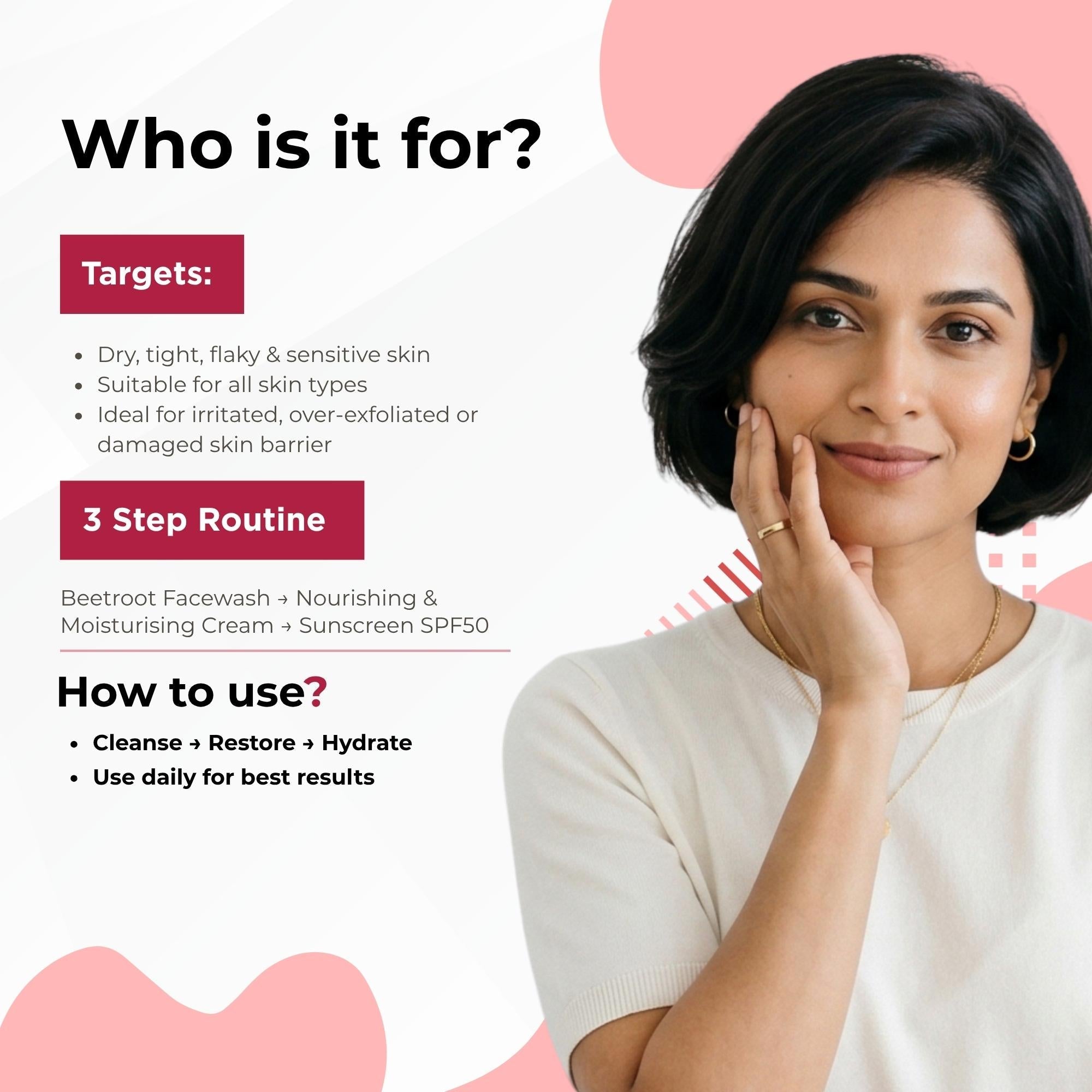 Barrier Rebuild 3 Step - Facewash + Cream+Sunscreen SPF50 - The Skin Story -