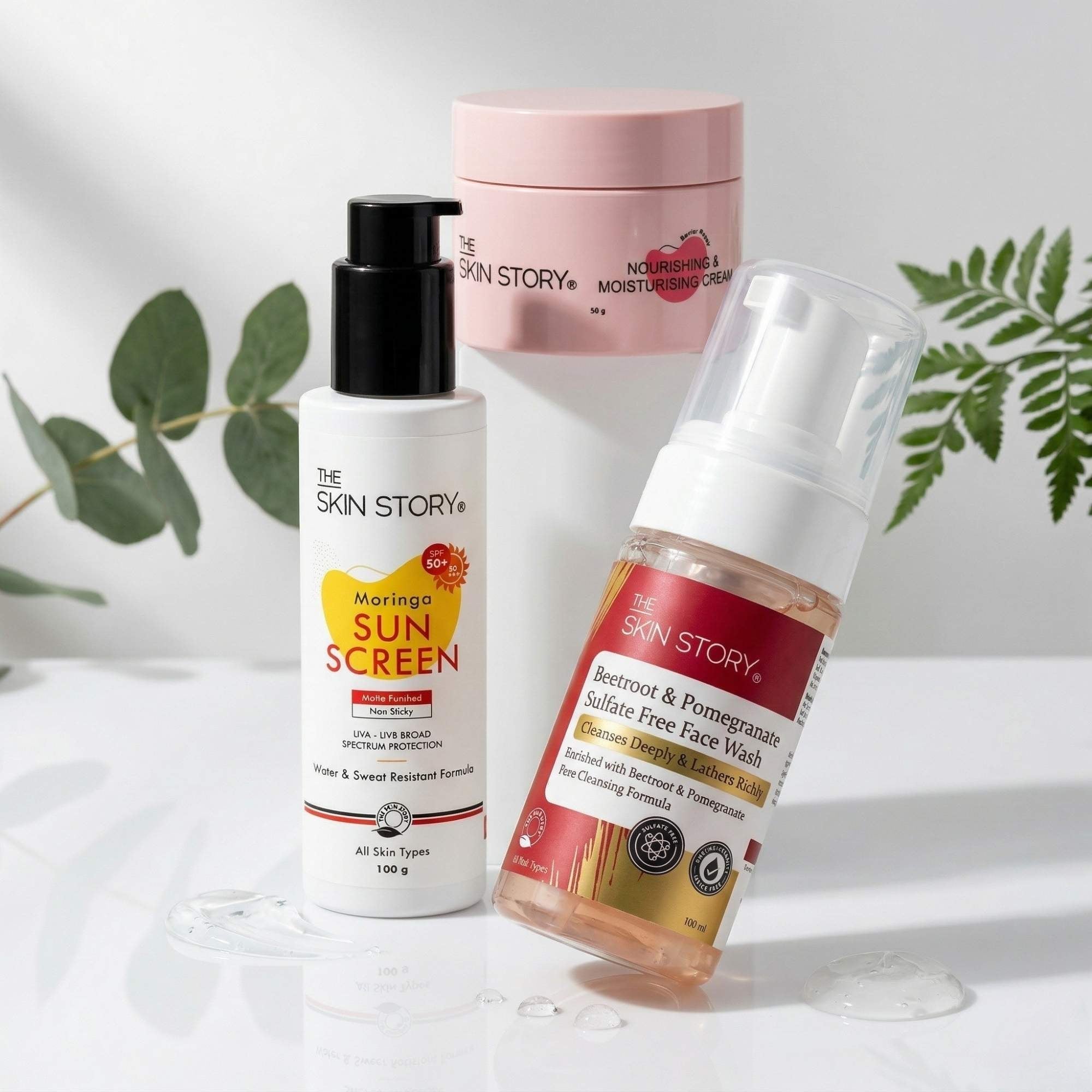 Barrier Rebuild 3 Step - Facewash + Cream+Sunscreen SPF50 - The Skin Story -