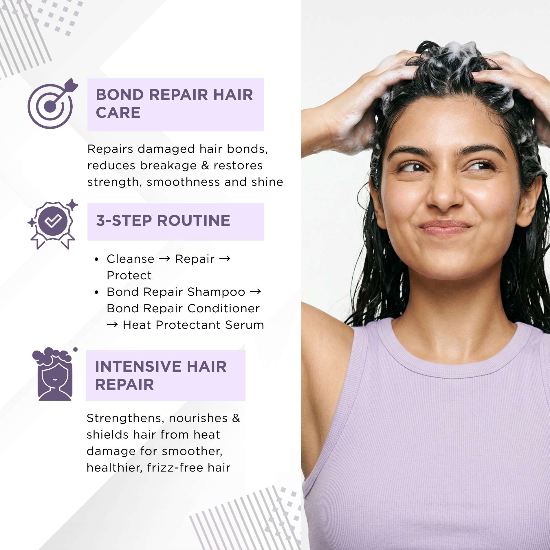 Bond Repair 3 steps - Shampoo+Conditioner+Heat Protectant Serum - The Skin Story -