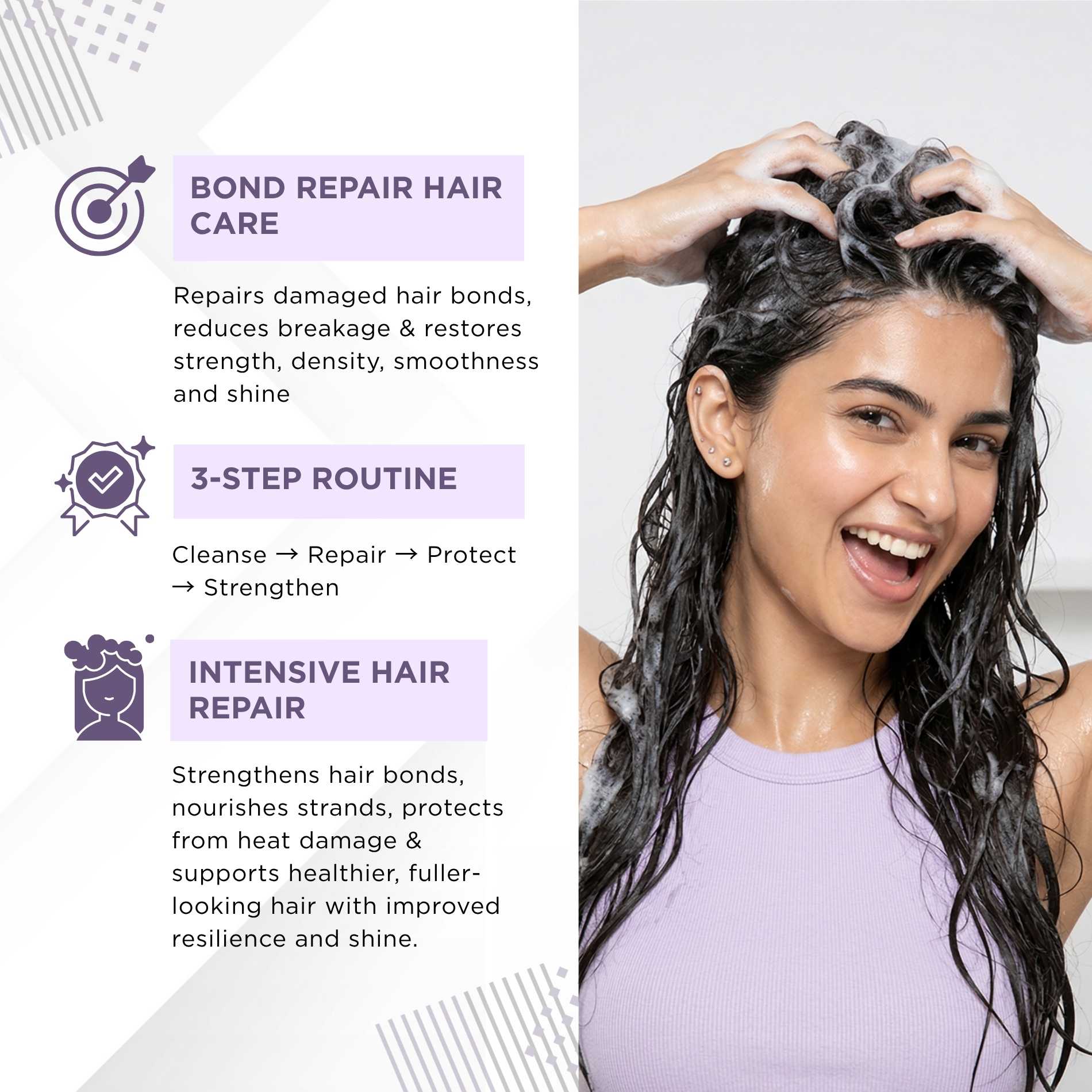 Bond Repair 4 steps - Shampoo+Conditioner+Heat Protection Serum+Hair Growth Serum - The Skin Story -