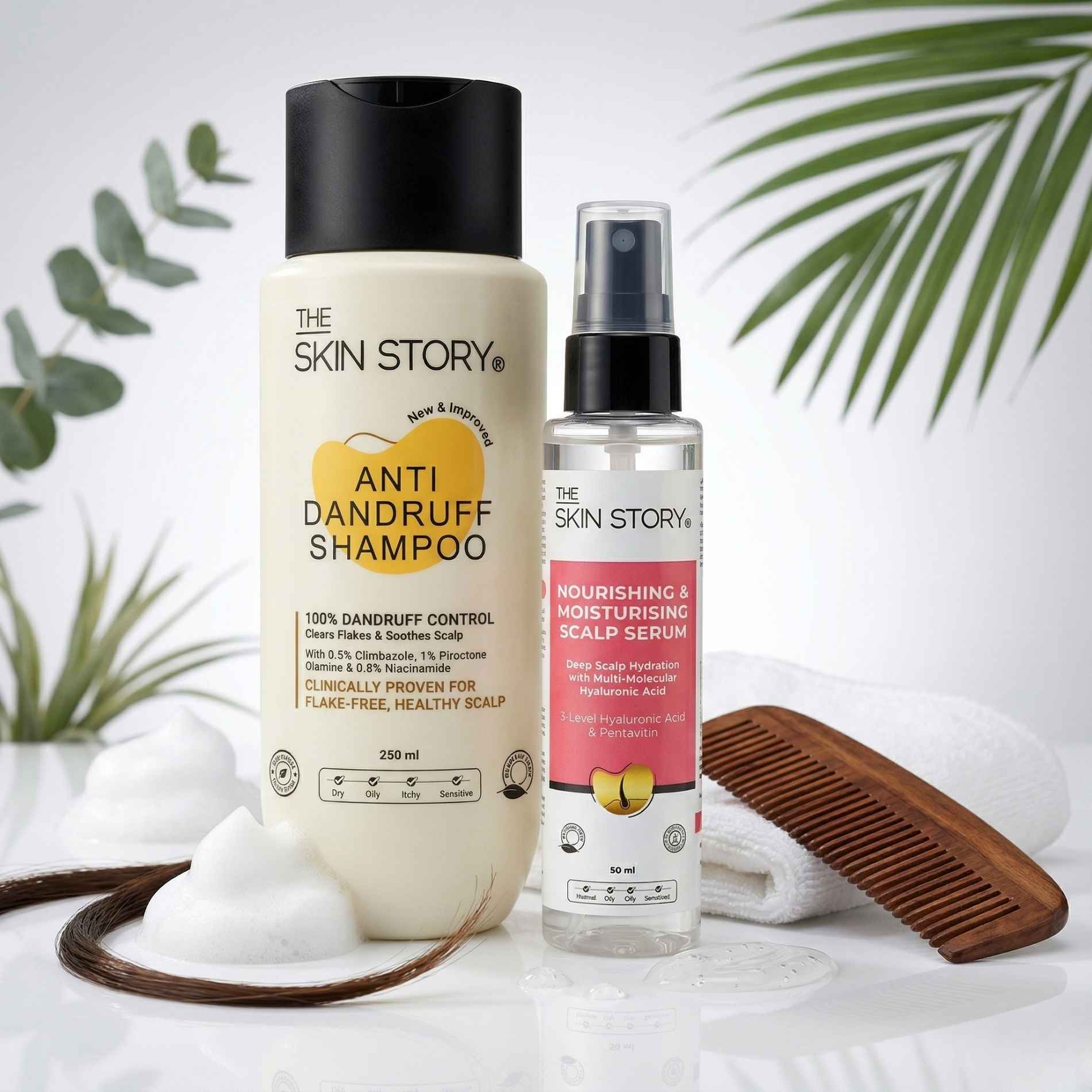 Dandruff - 2 steps - Shampoo+Exfoliating Scalp Serum - The Skin Story -