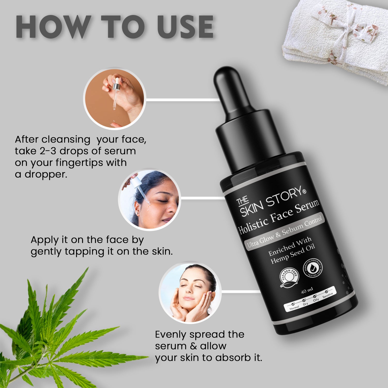 Holistic Hemp Serum | Ultra Glow & Sebum Control | Hemp Seed Oil | 40ml
