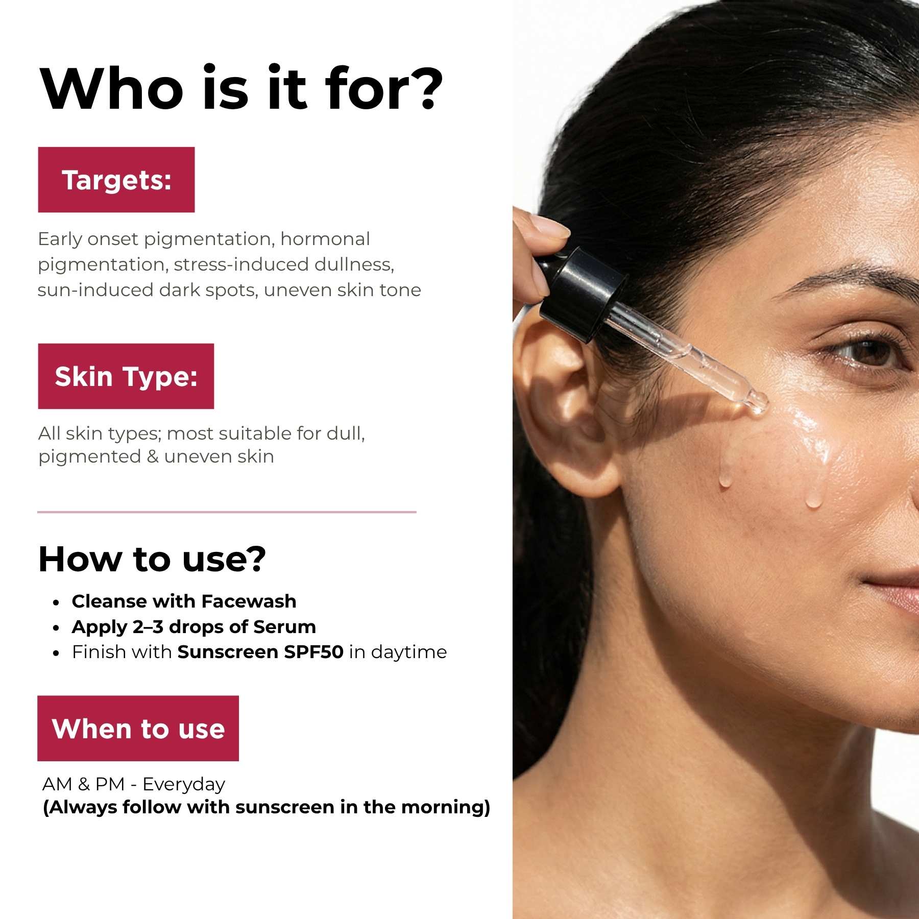 Dull & Uneven Skin Tone - 3 Step with Facewash+10% Vitamin C Face Serum+Sunscreen SPF50 - The Skin Story -