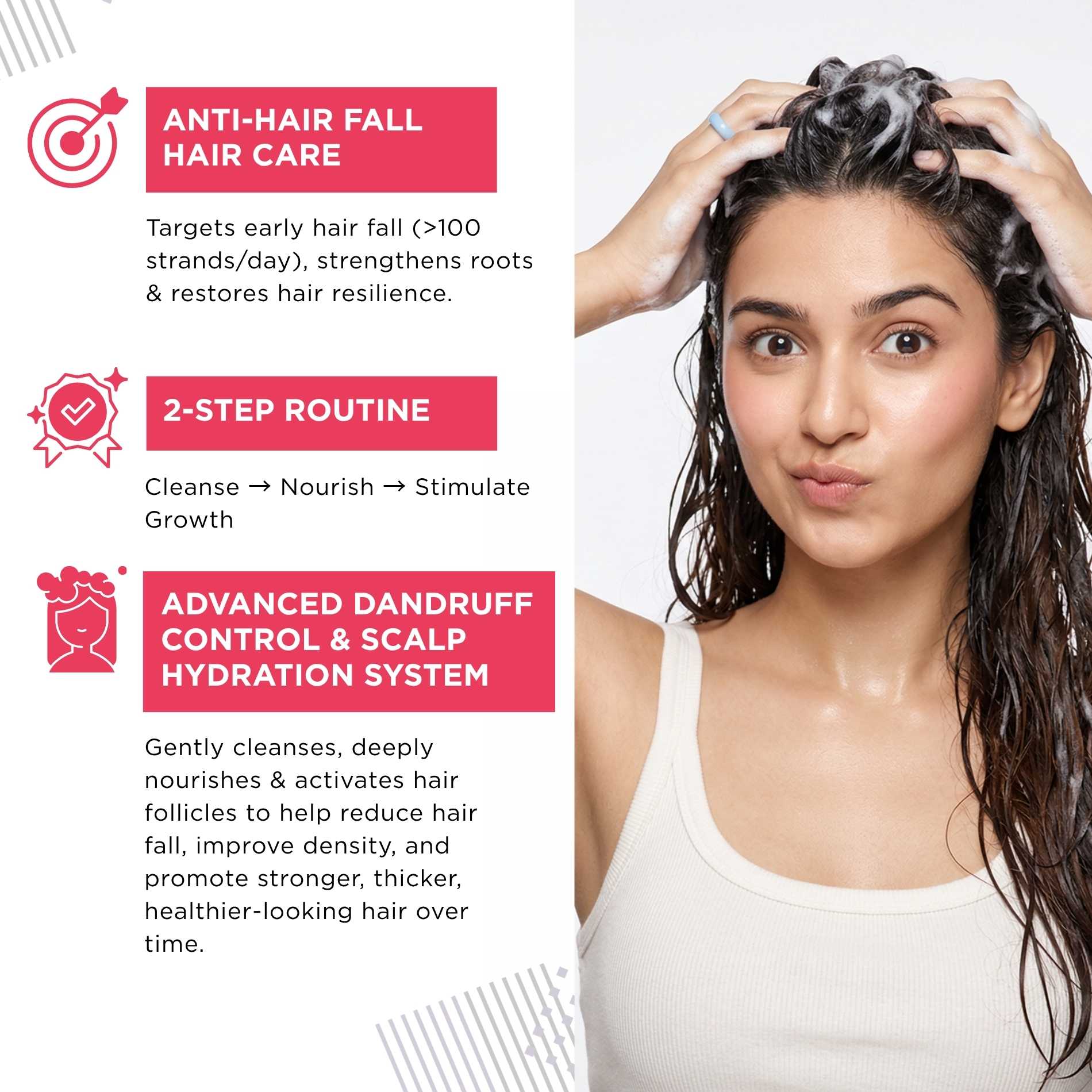 Early Hairfall 3 steps - Nourishing & Moisturising Shampoo+Mask+Hair Growth Seru - The Skin Story -
